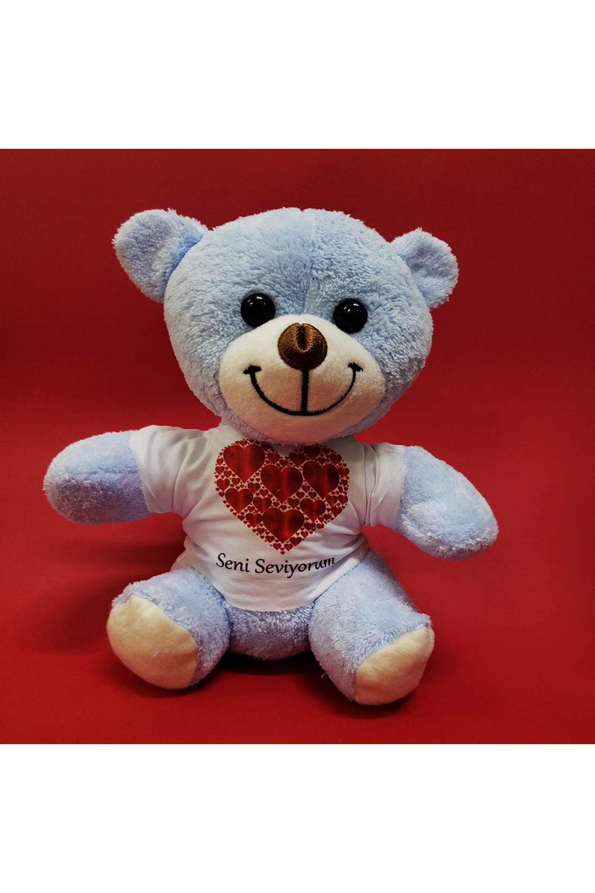 Kalpli Seni Seviyorum Yazılı Tişörtlü Peluş Ayıcık