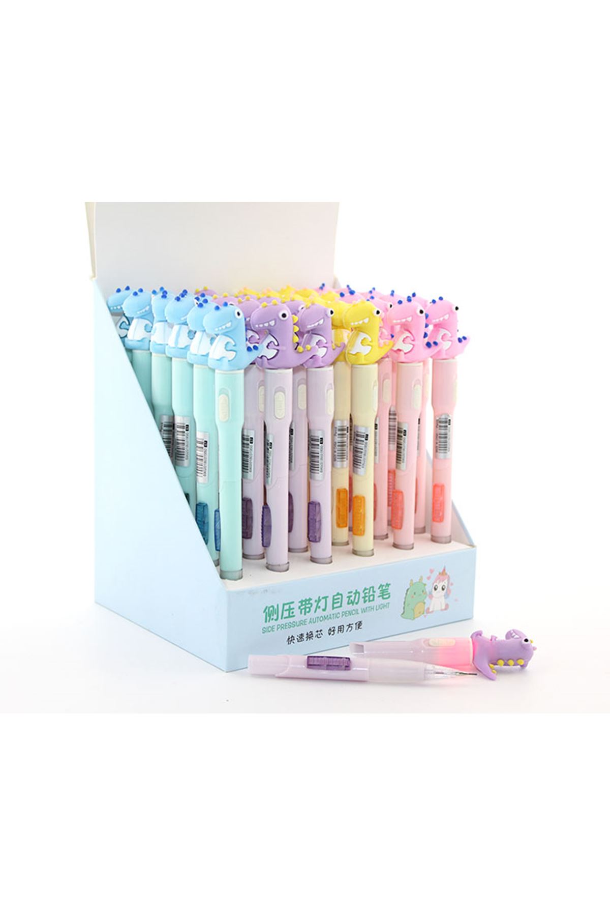 07 Uçlu Ledli Dinazor Tasarımlı Kalem