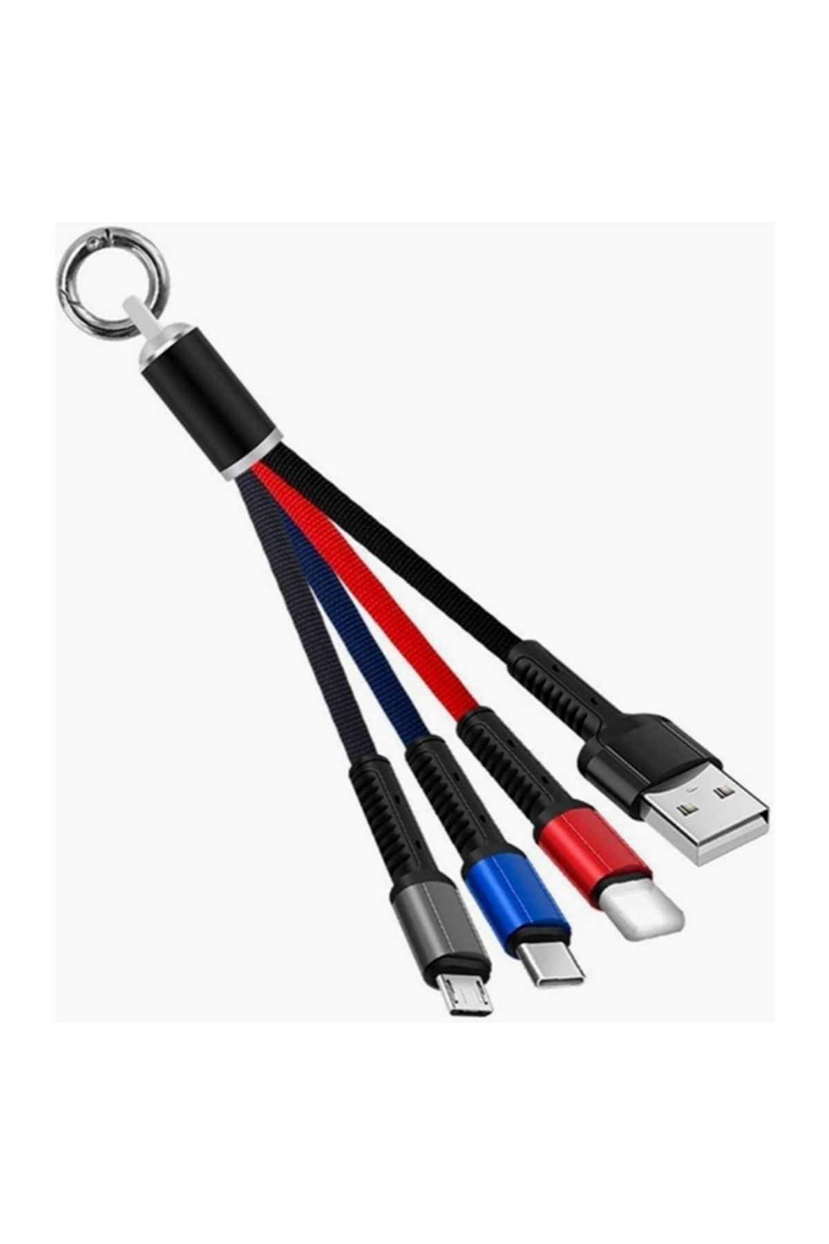 Anahtarlık Çoklu Şarj Kablosu 4 Başlıklı
