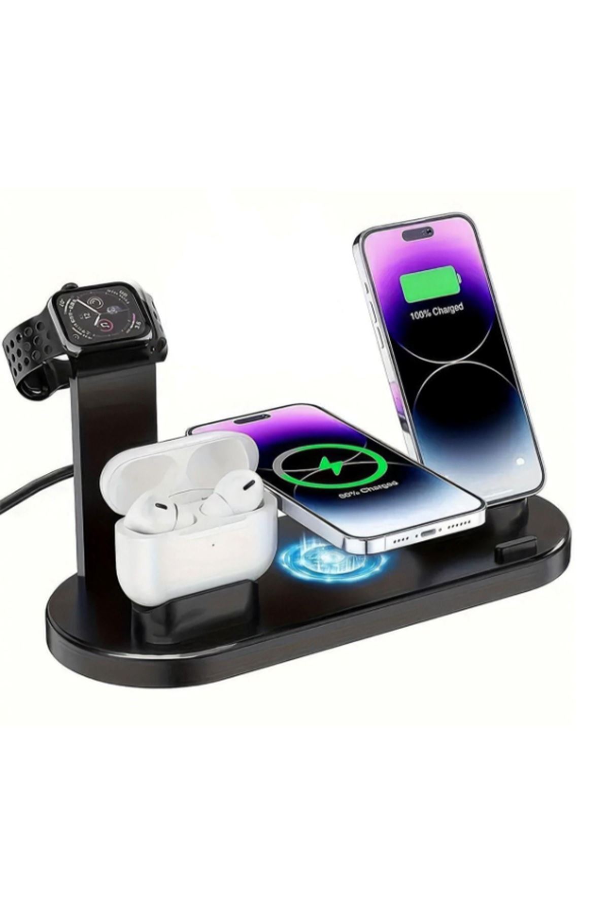 Çok İşlevli Şarj İstasyonu Siyah Renk