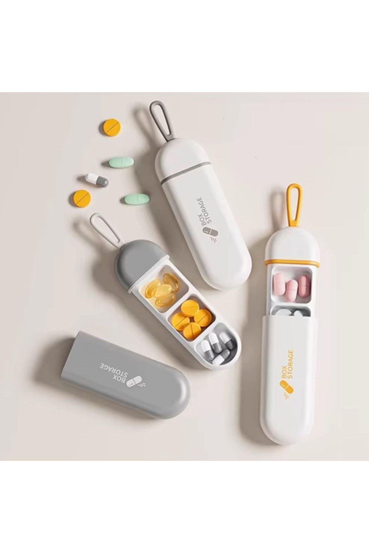 3 Bölmeli Seyahat Tipi İlaç Saklama Kutusu