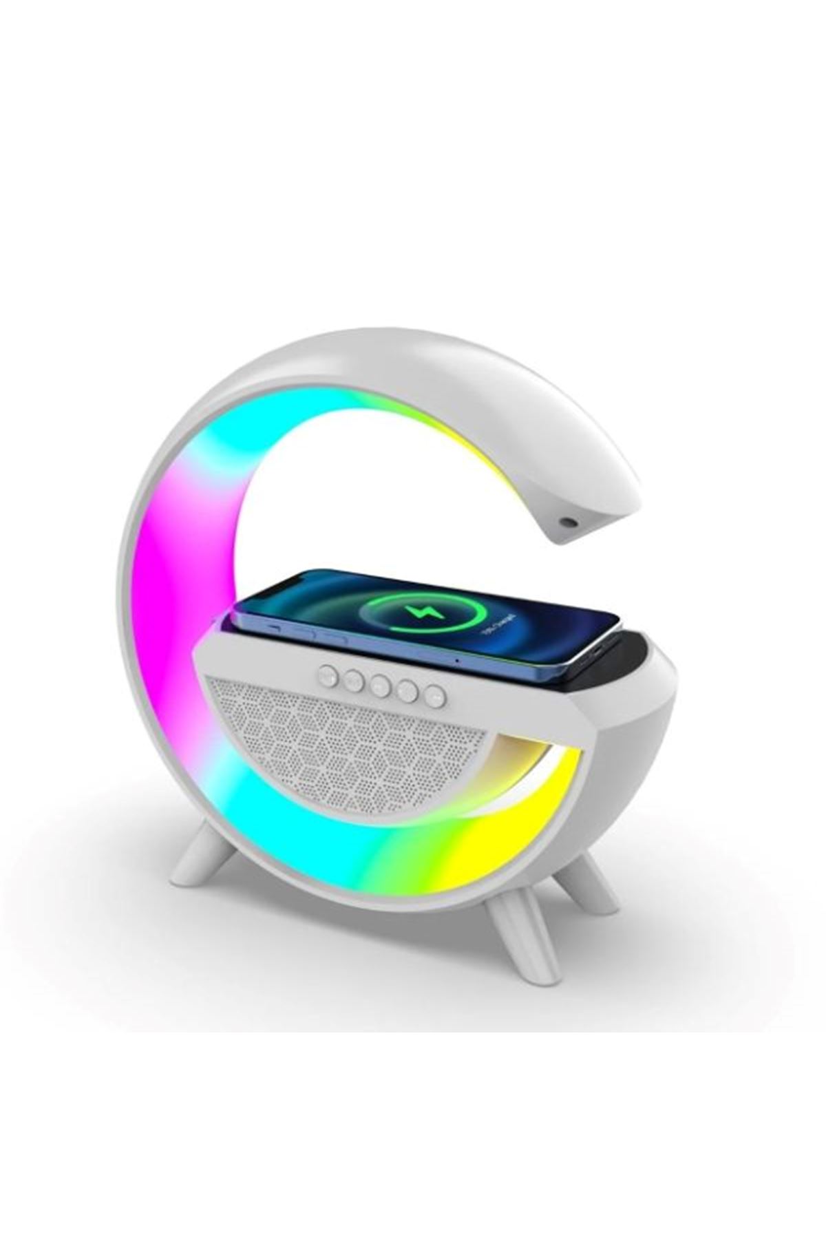Kablosuz Şarj Standlı RGB Hoparlör