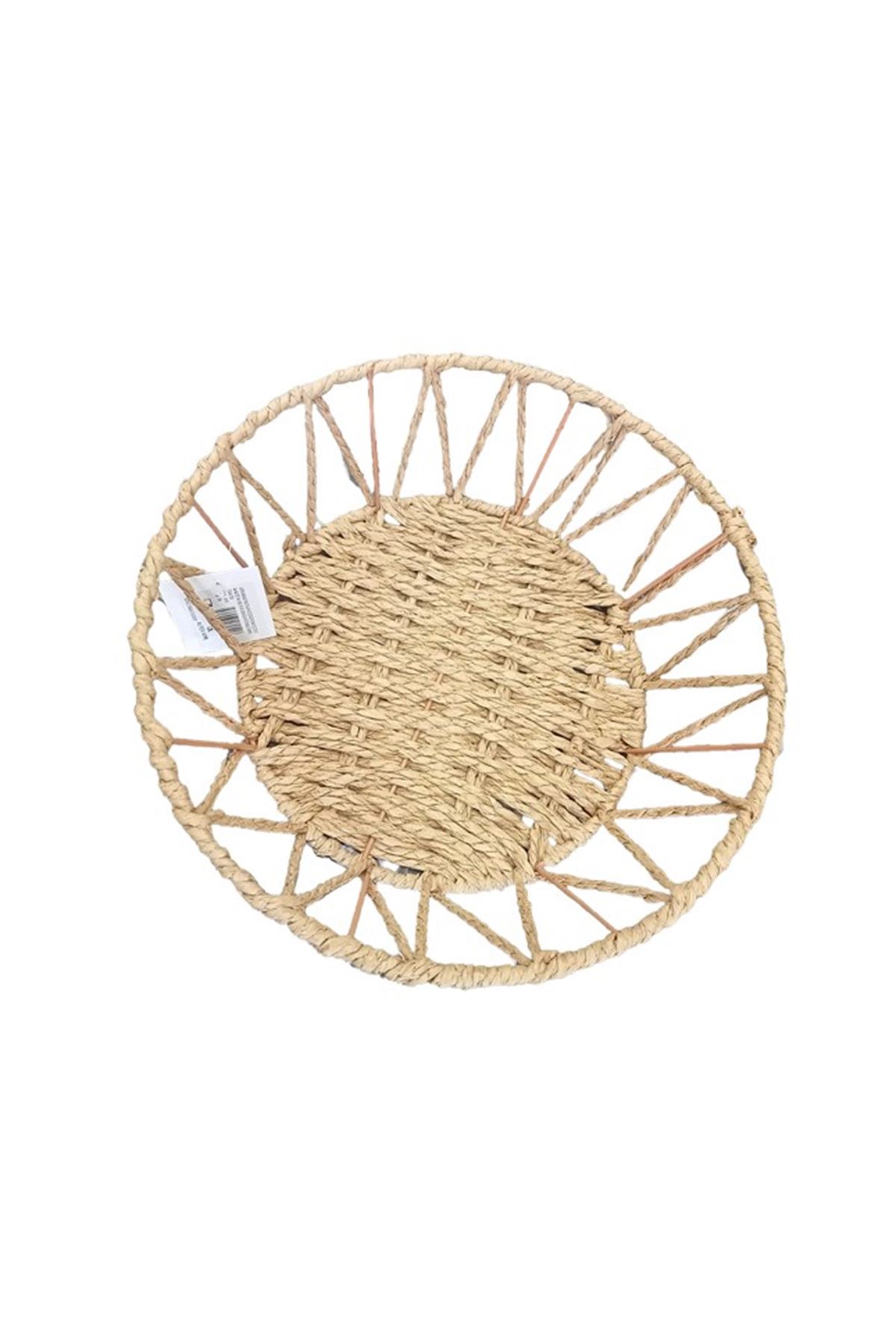 Doğal Örgü Yuvarlak Sepet