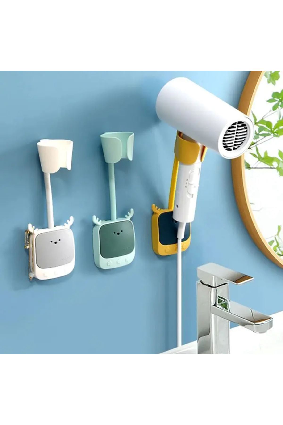 Geyik Figürlü Fön Makinesi Askı Aparatı