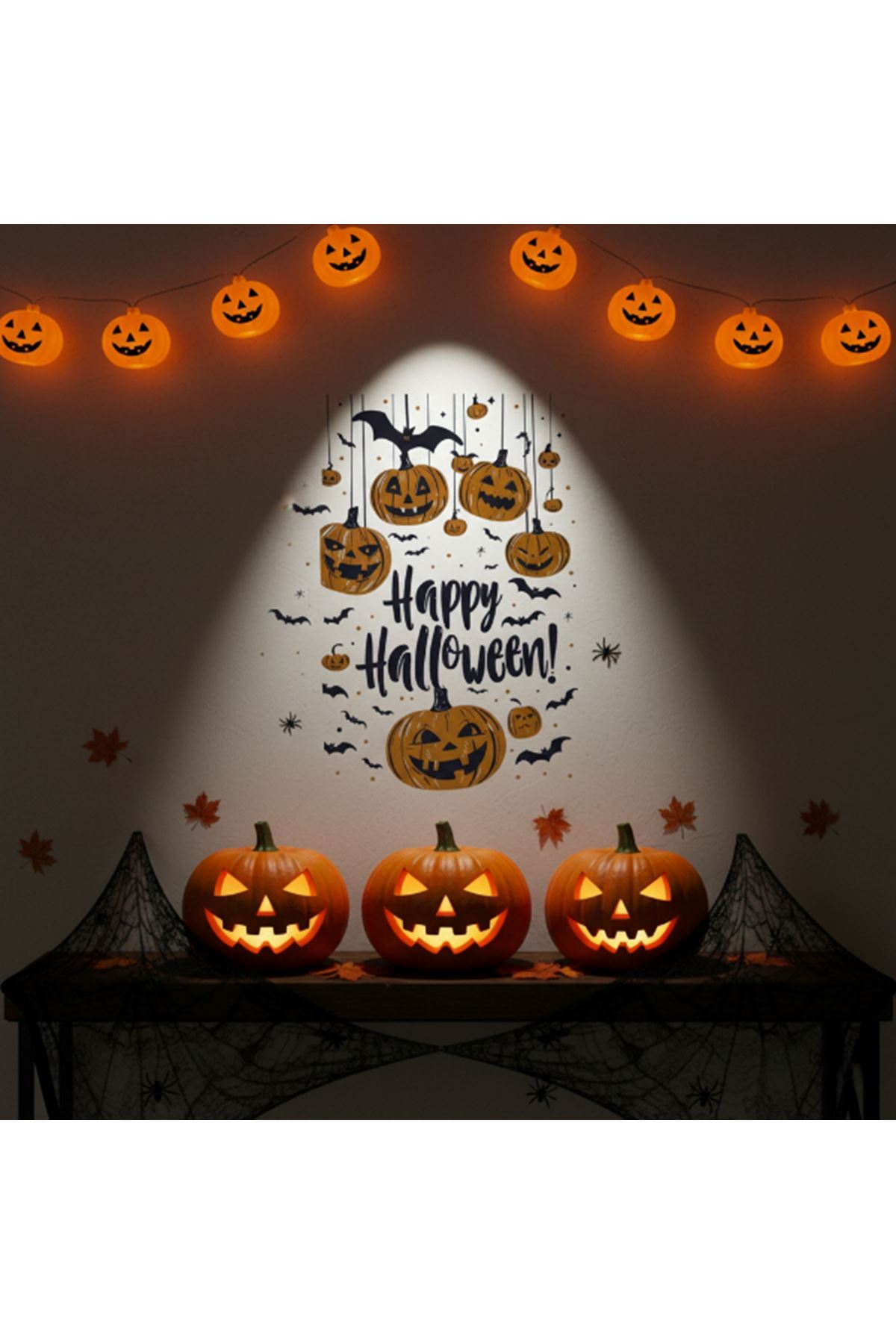 Halloween Temalı Balkabaklı Duvar Sticker Seti