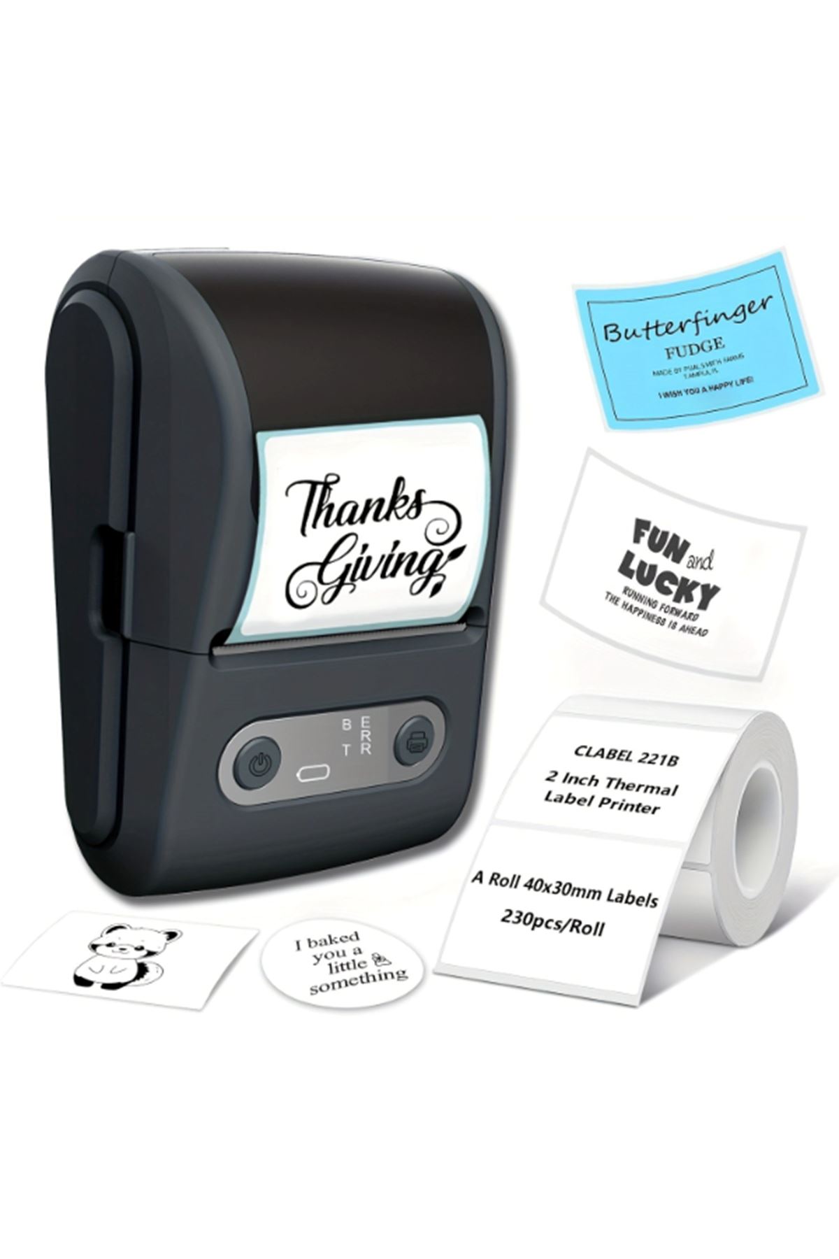 Siyah Kablosuz Portatif Etiket Yazıcısı