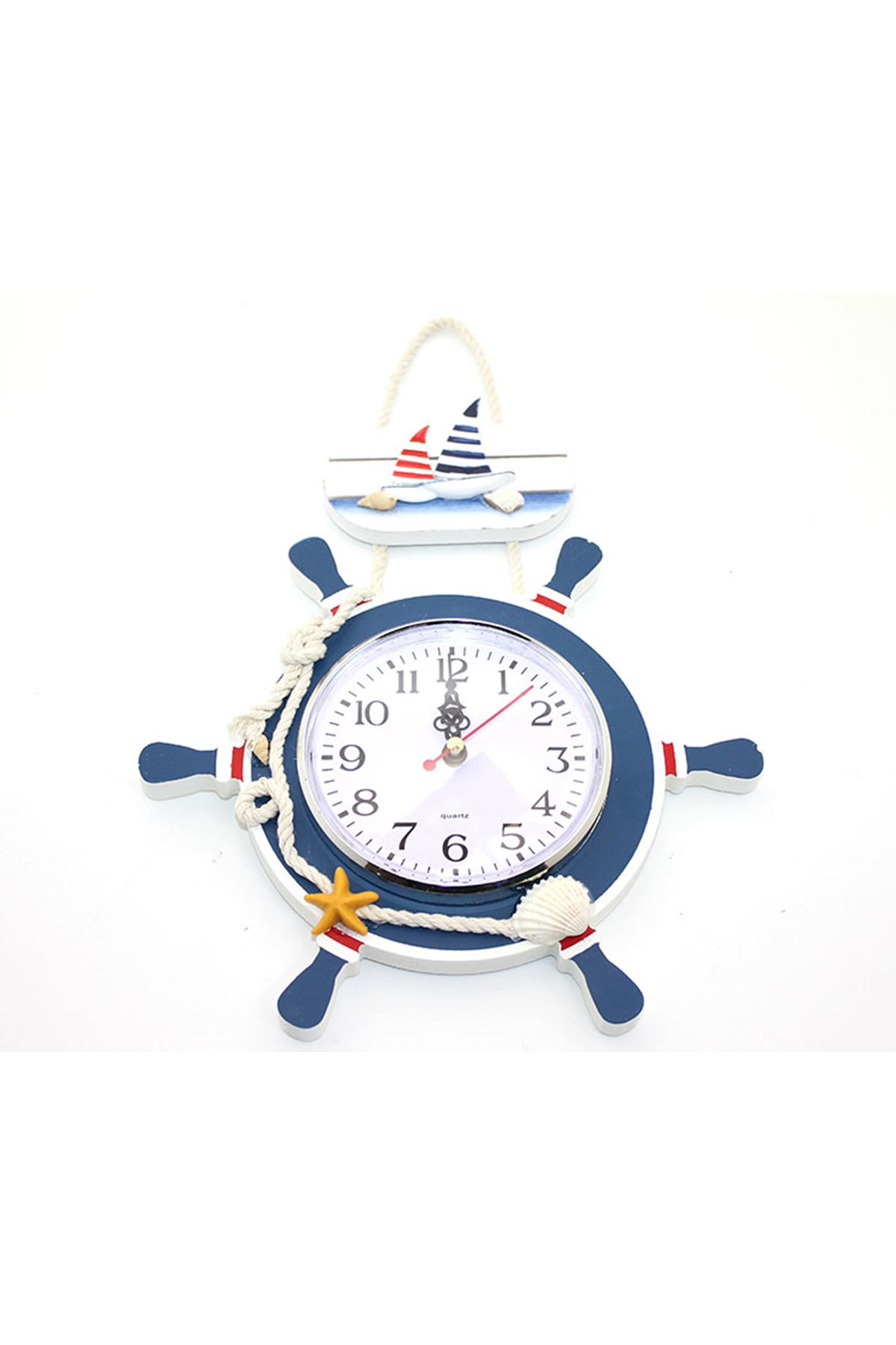 Ahşap Marin Dümenli Saat Model 2