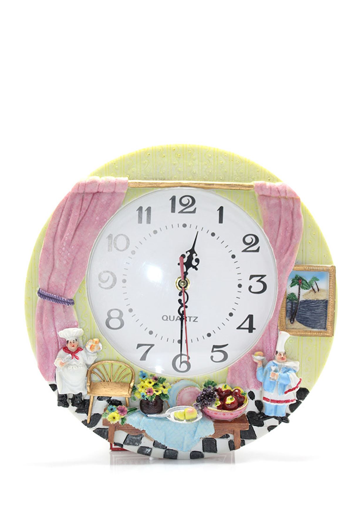 Aşçı Tasarımlı Polyester Duvar Saati Model 3
