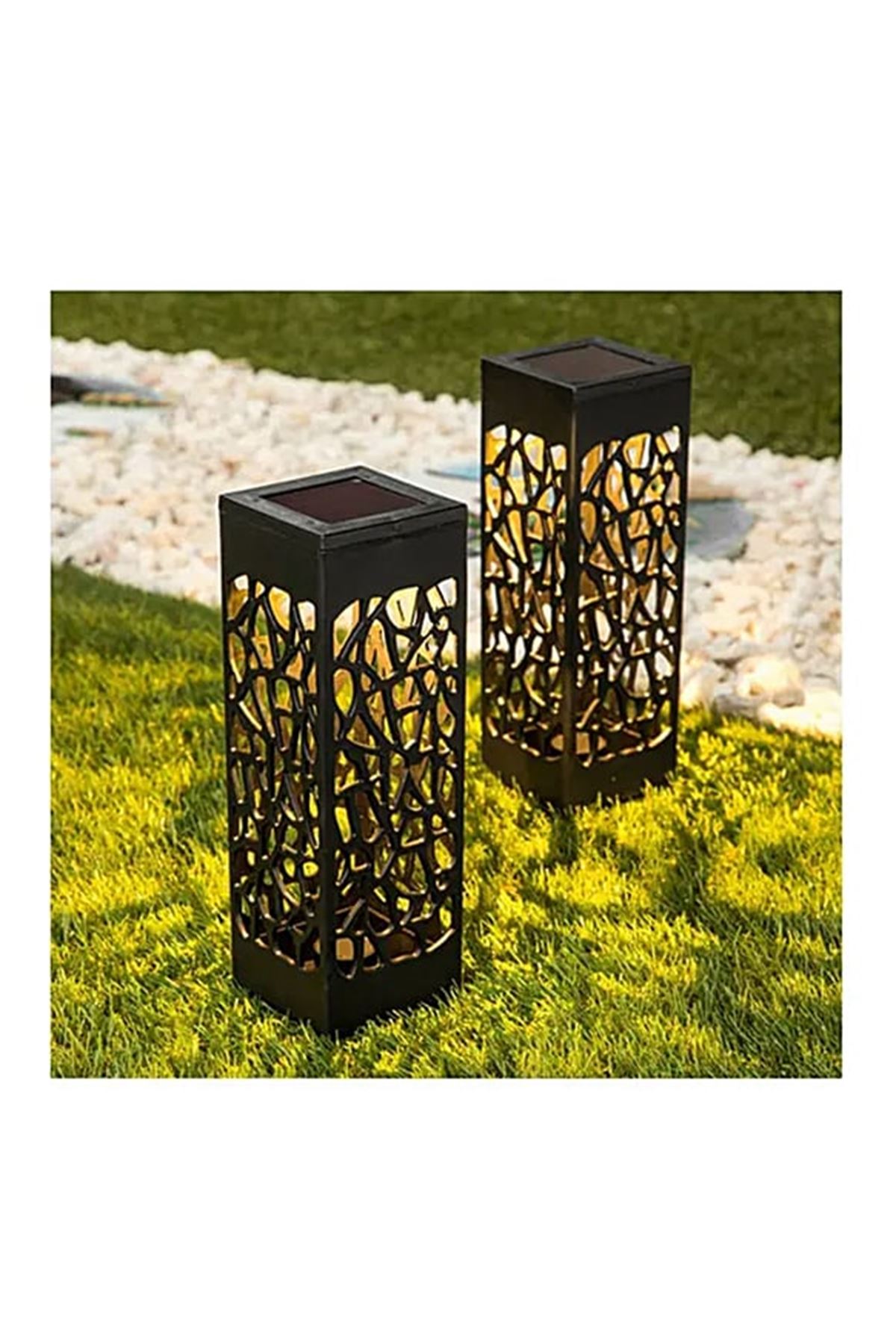 Dekoratif Solar Güneş Enerjili Bahçe Aydınlatması Yürüyüş Yolu Seti (6 Adet)