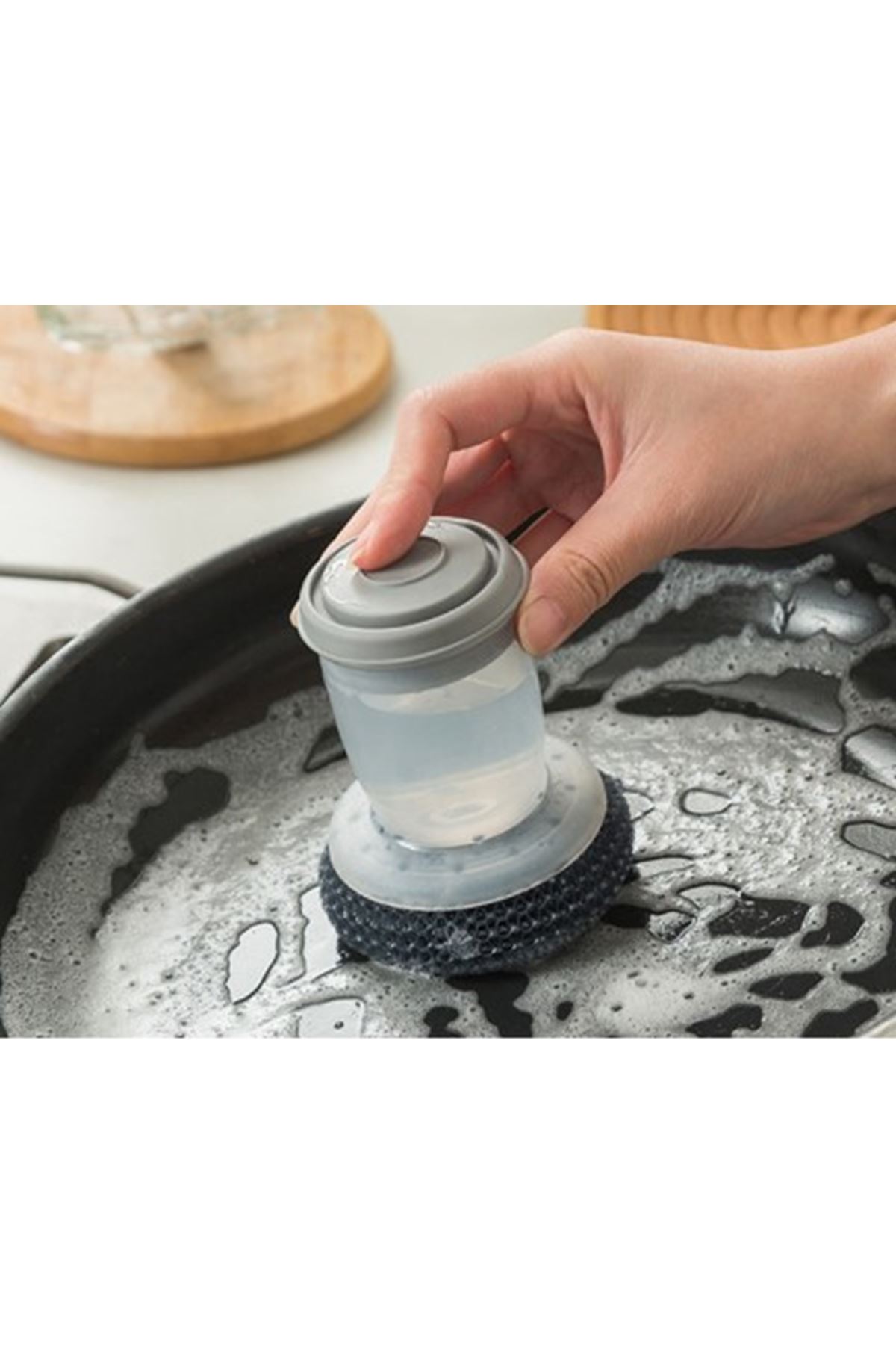 Deterjan Hazneli Telli Bulaşık Fırçası