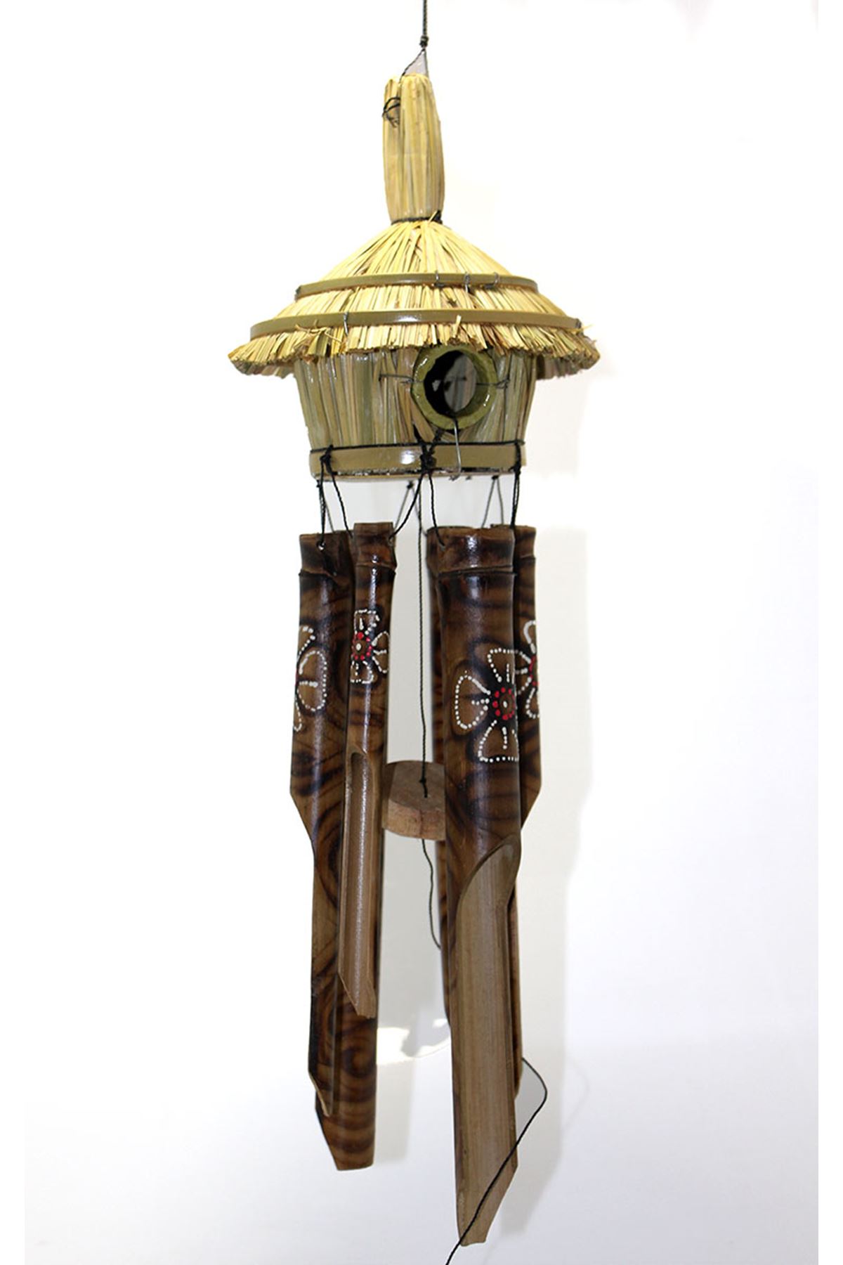 Hasır Kuş Yuvalı Bambu Çan 50 cm