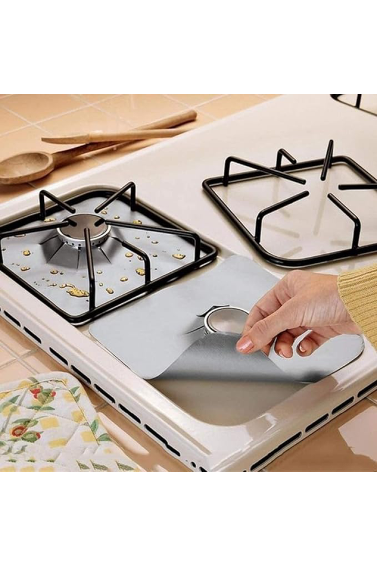 Ocak Koruyucu Alüminyum Ped Seti 4 Adet