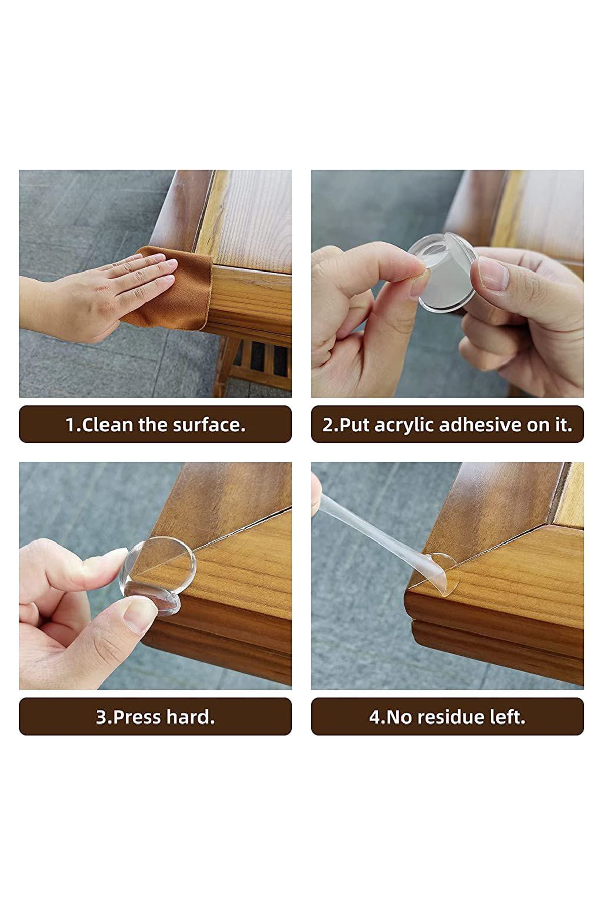 Silikon Şeffaf Masa Kenarı Köşe Koruması