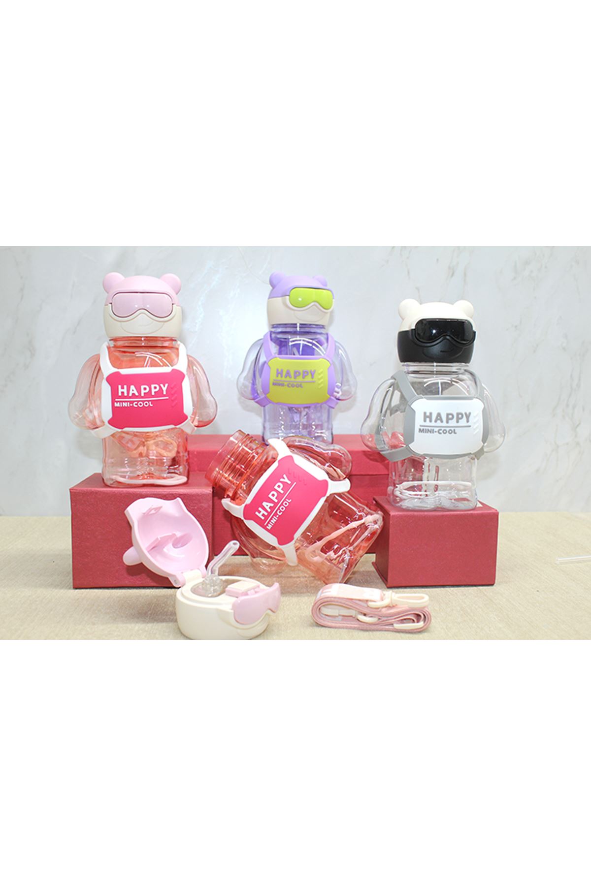 Sevimli 3D Desenli Su Matarası