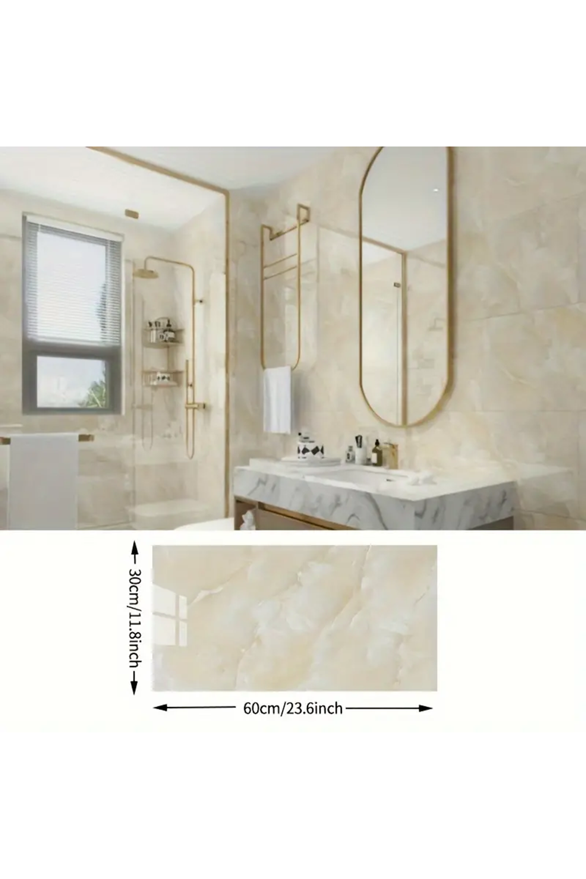 Sarı Mermer Desenli Alüminyum Plastik Duvar Stickerı