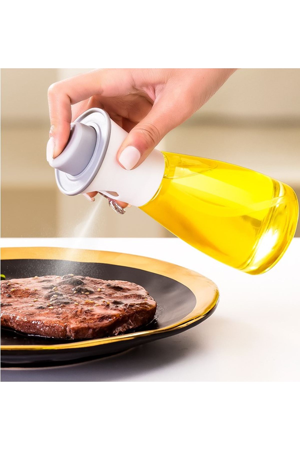 Spreyli Cam Yağ Sirke Şişesi