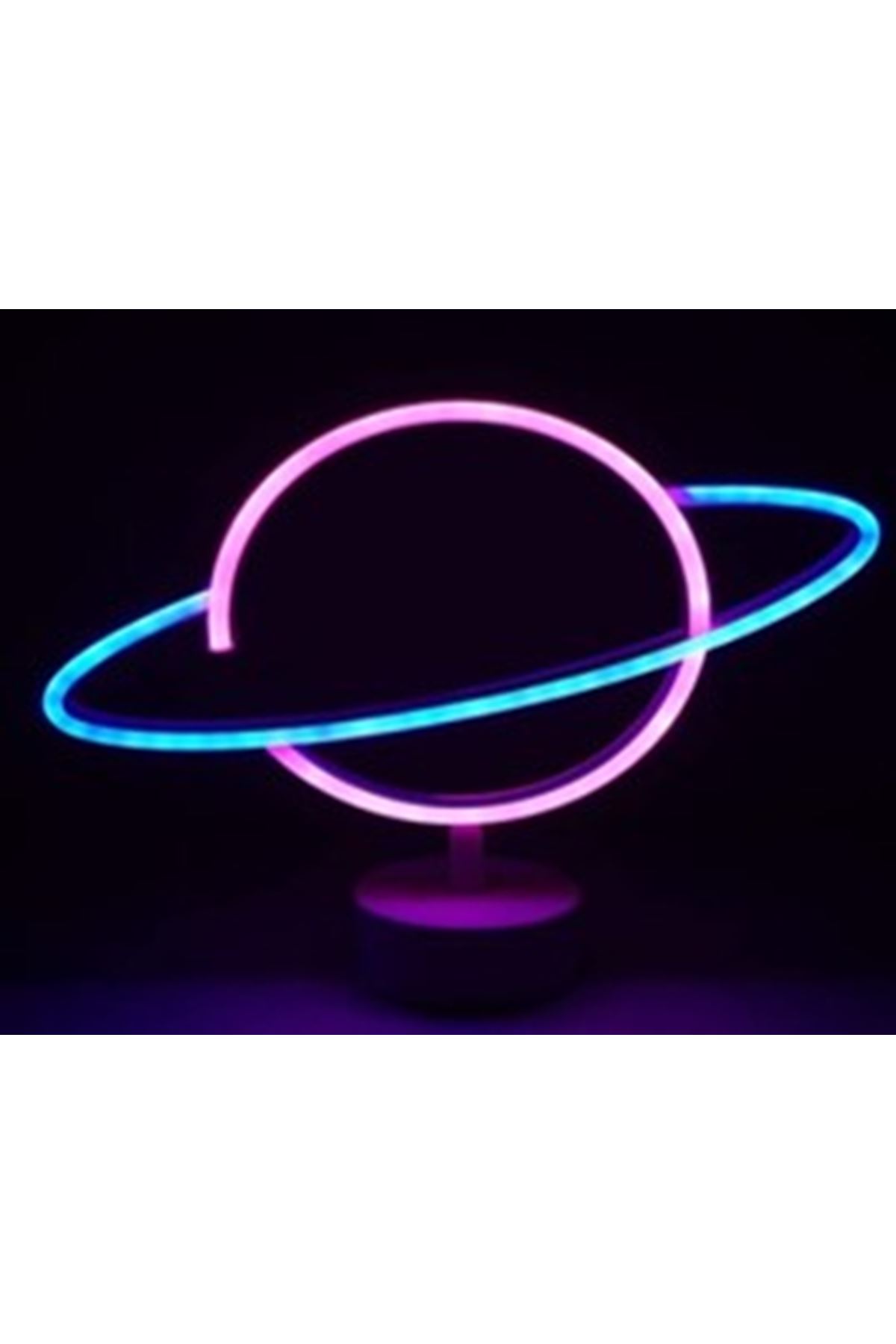 Neon Işıklı Satürn Lamba