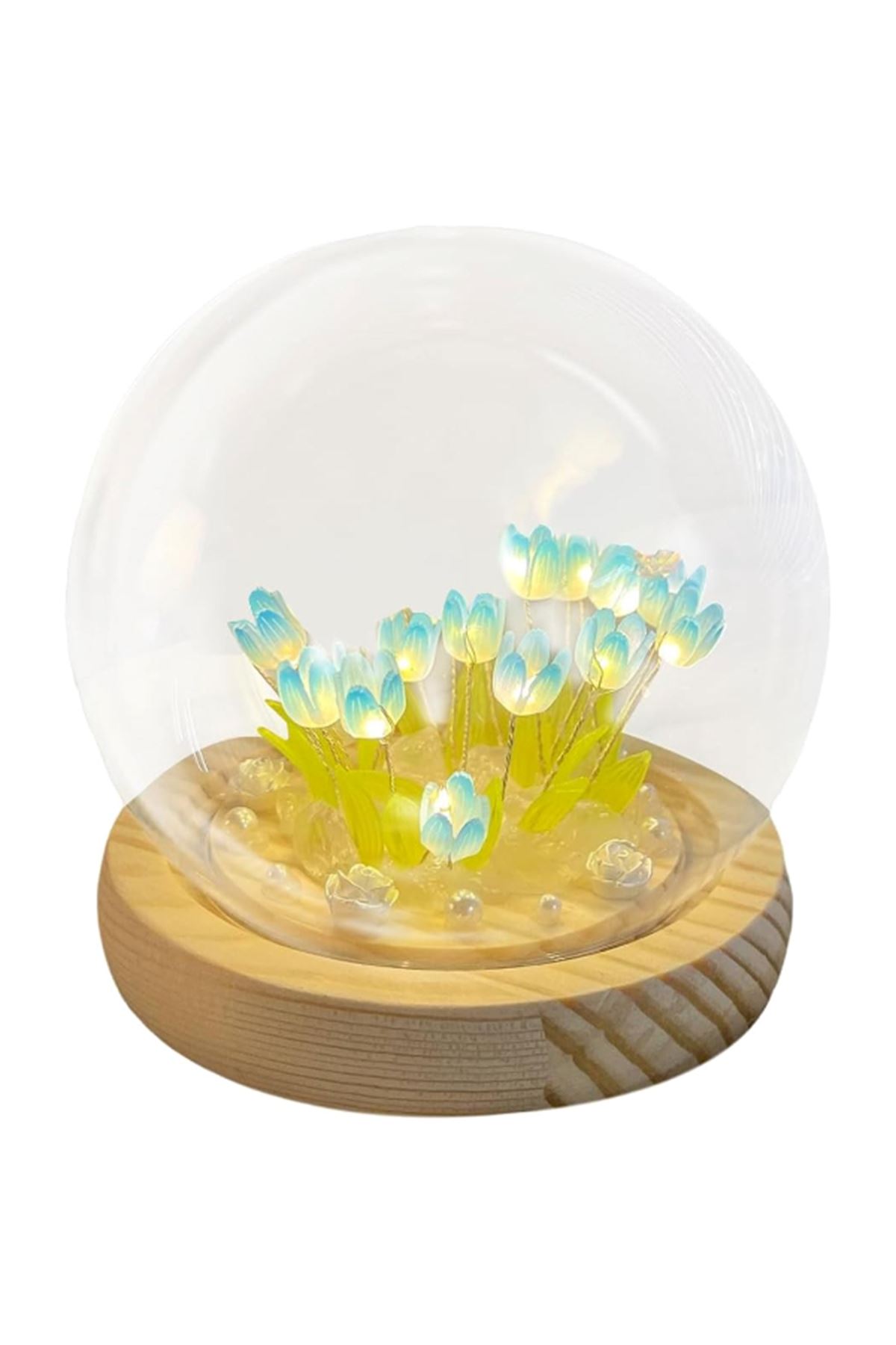 LED Işıklı Kendin Yap Lale Cam Küre