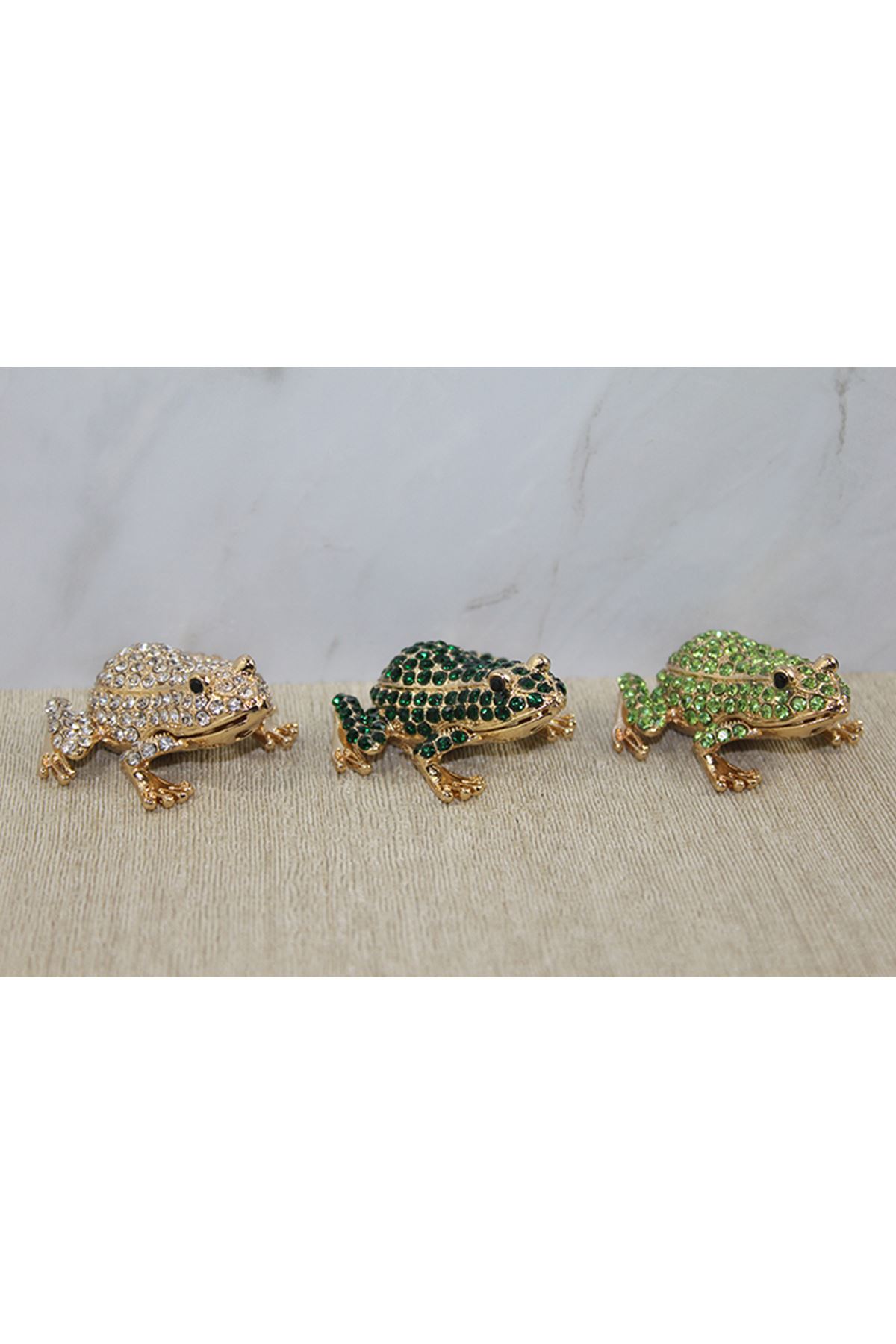 Swarovski Taşlı Minik Figür - Kurbağa Model 2