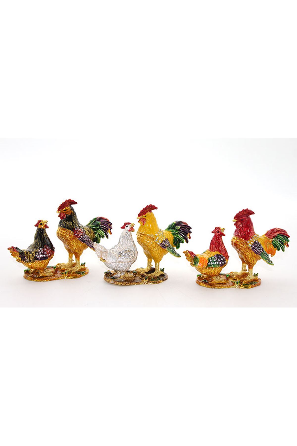 Swarovski Taşlı 2'li Tavuk Model 1