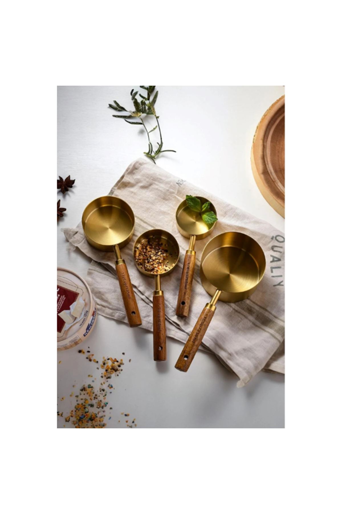 4'lü Ahşap Saplı Ölçü Kaşığı