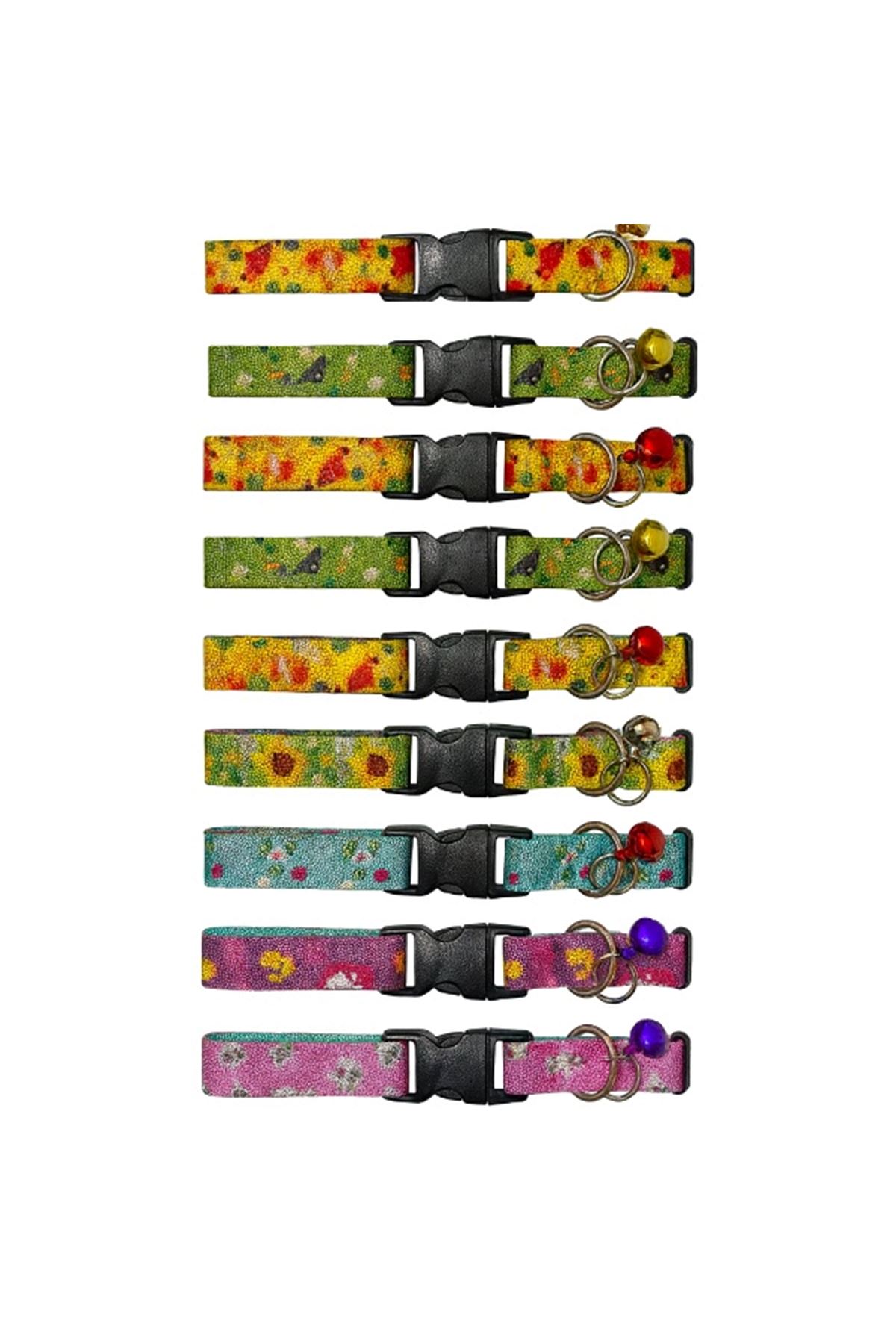 Desenli Zilli Kedi Tasması