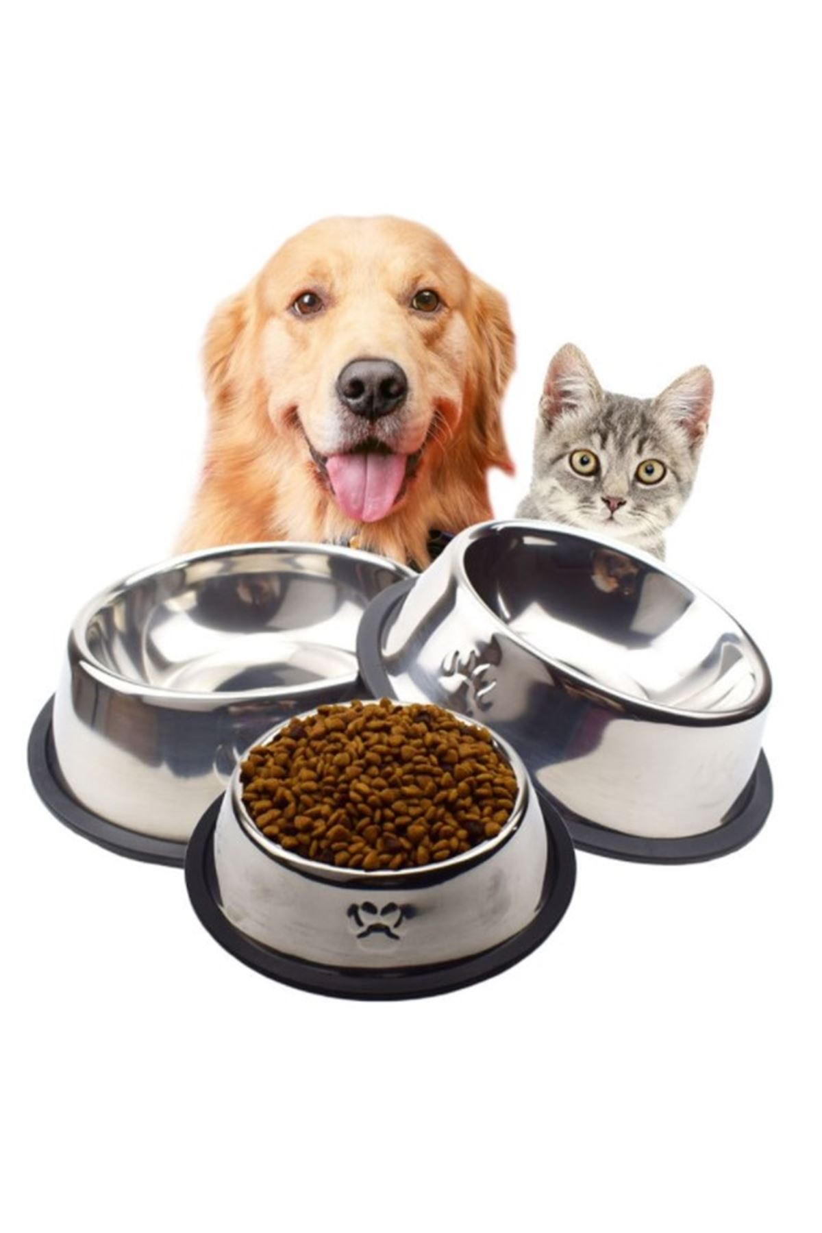 Paslanmaz Çelik Metal Mama Kabı 18 cm.