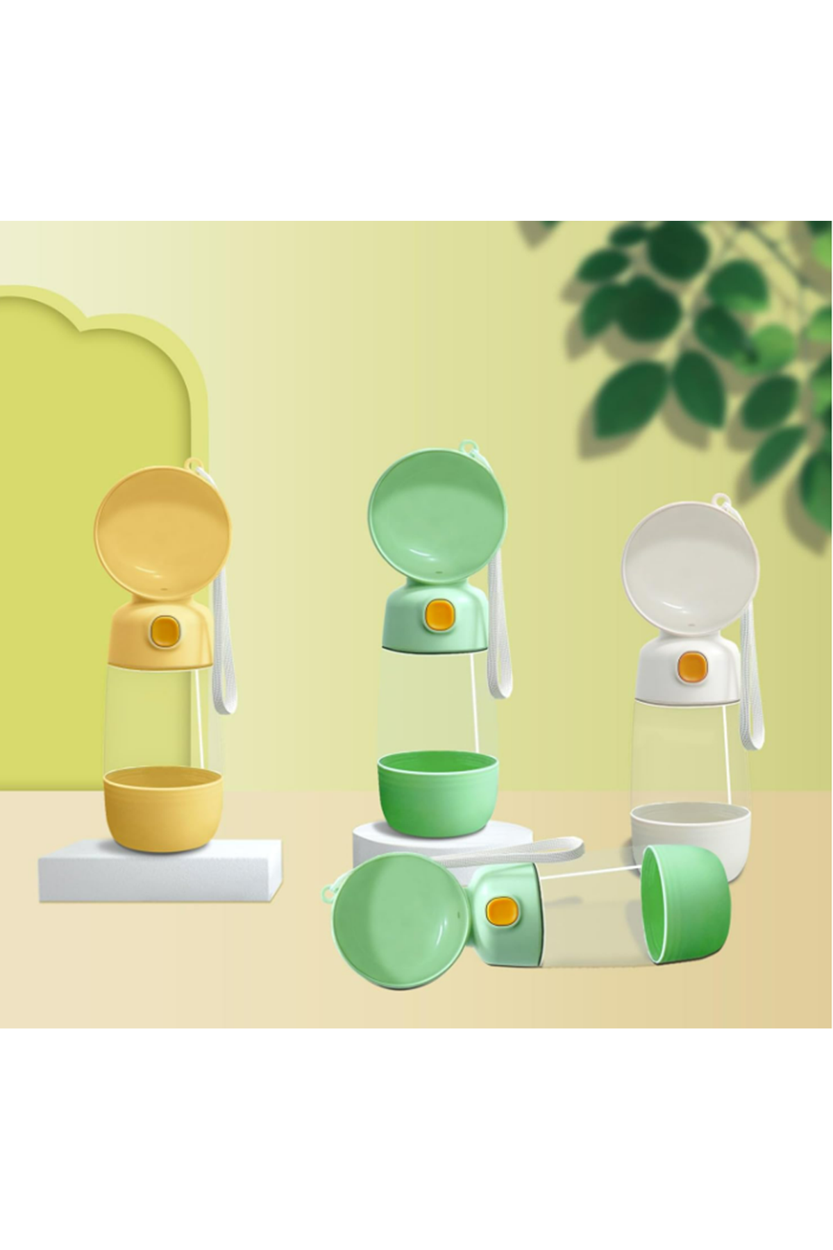 Taşınabilir Evcil Hayvan Mama Hazneli Su Matarası