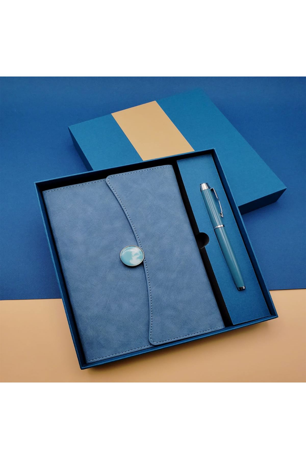 Promosyon Defter Kalem Seti Mavi Renk