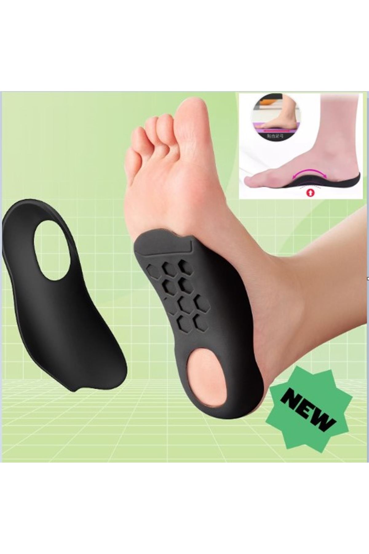 Esnek Düz Taban Düzeltici Topuk Yastığı