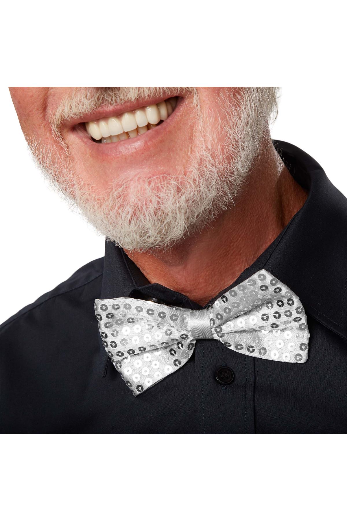 Gümüş Payetli Pullu Papyon