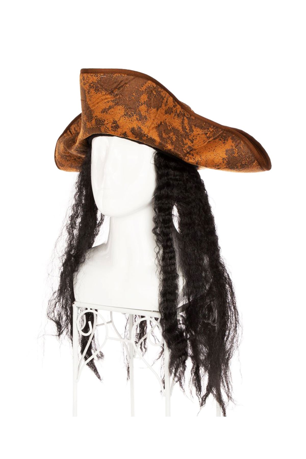 Siyah Saçlı Kaptan Korsan Şapkası