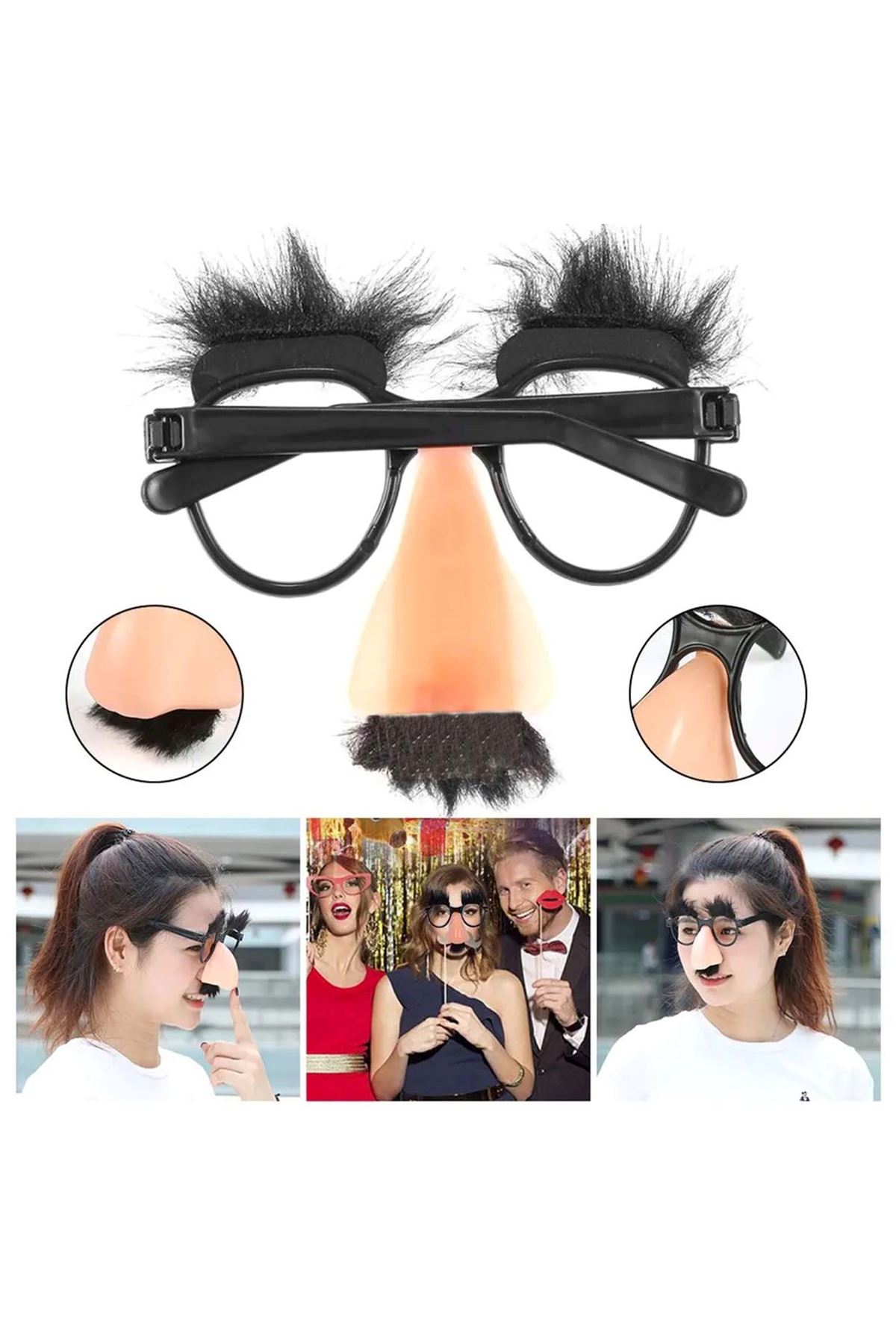 Eğlenceli Kılık Değiştirme Kaş Bıyık Mizah Gözlüğü 9x13 cm