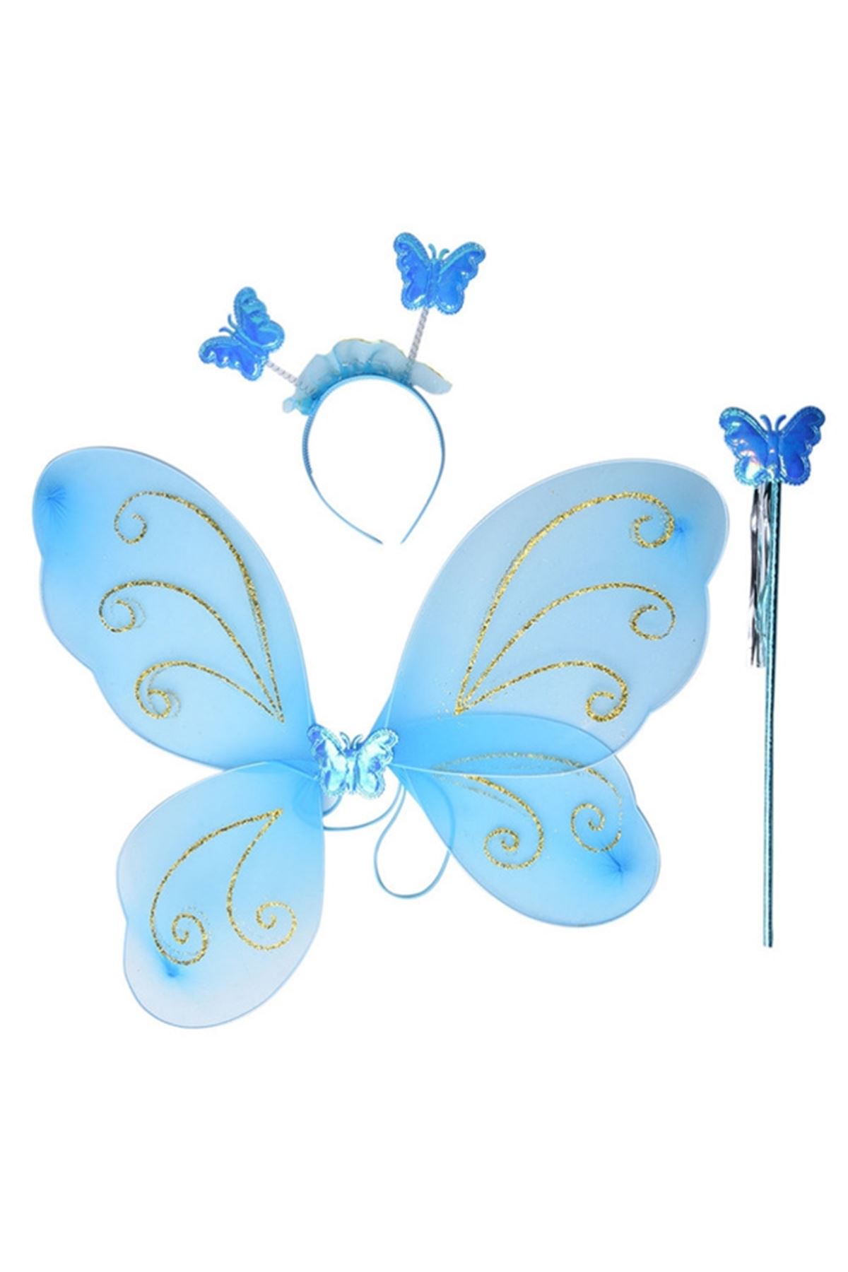 Kelebek Kanadı Tacı Asası Mavi Renk