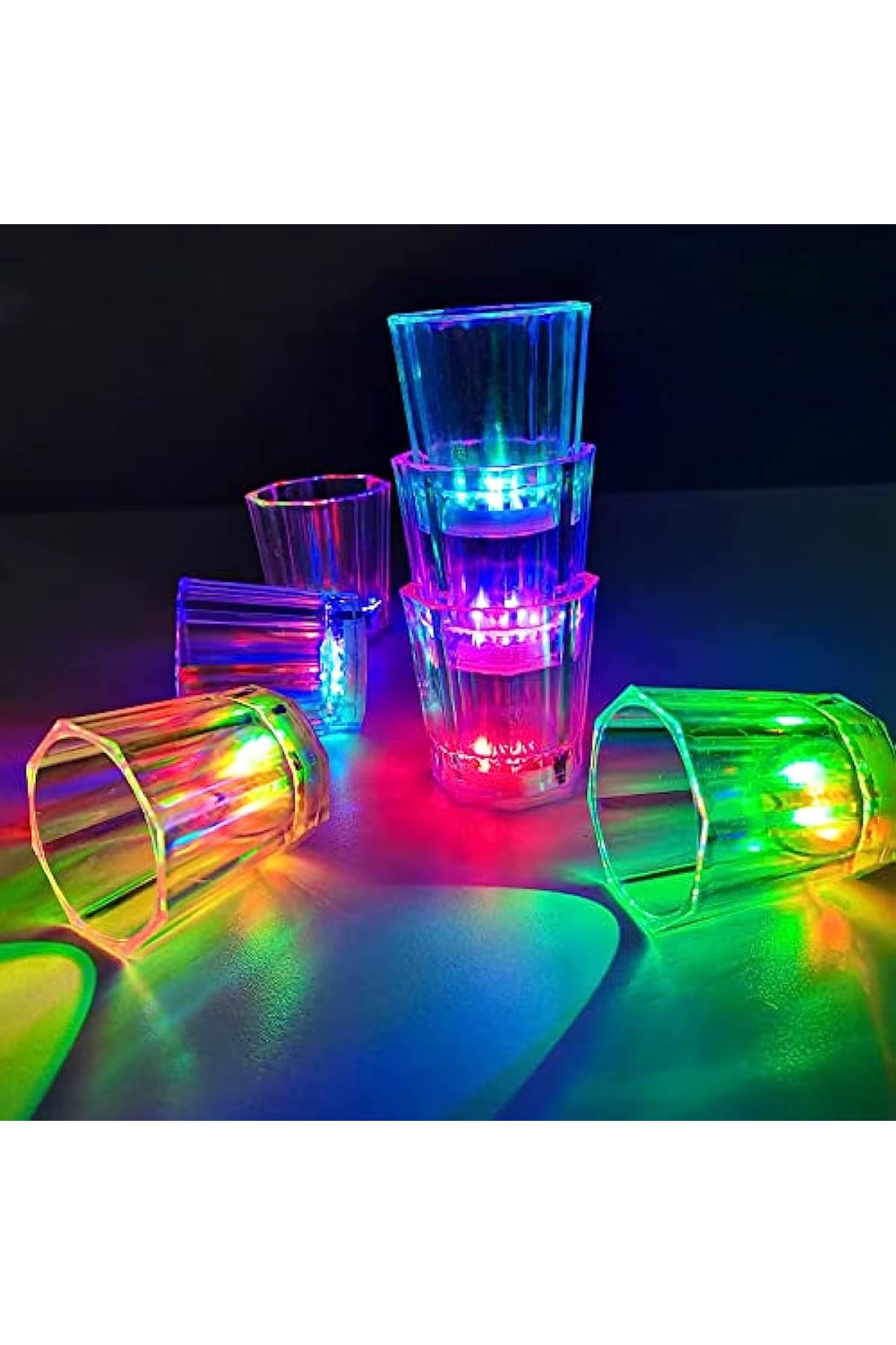 Renkli Led Parlayan Fiber Optik Glow Işıklı Bardak 1 Adet