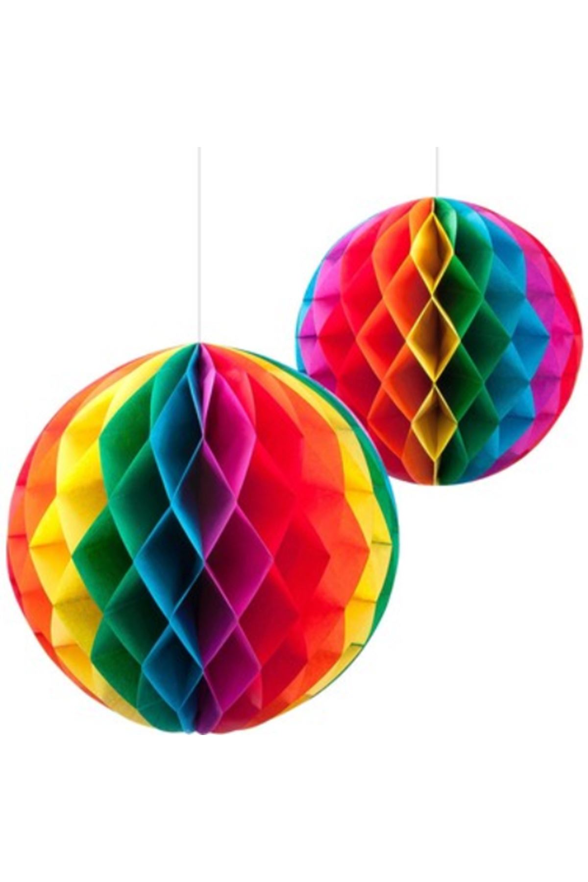 Rengarenk Kağıt Süs Fener 30 cm 1 adet