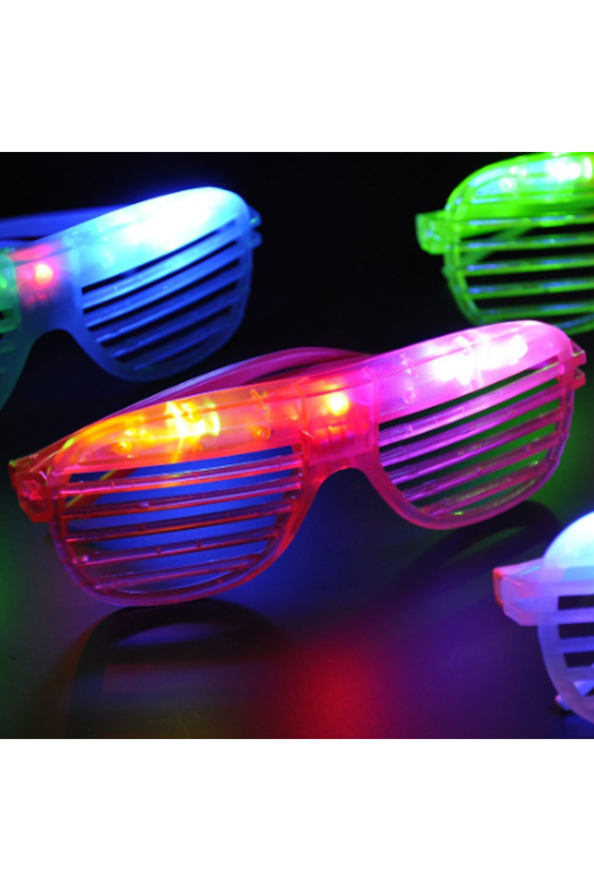 Led Işıklı Renkli Panjur Gözlük 12 Adet