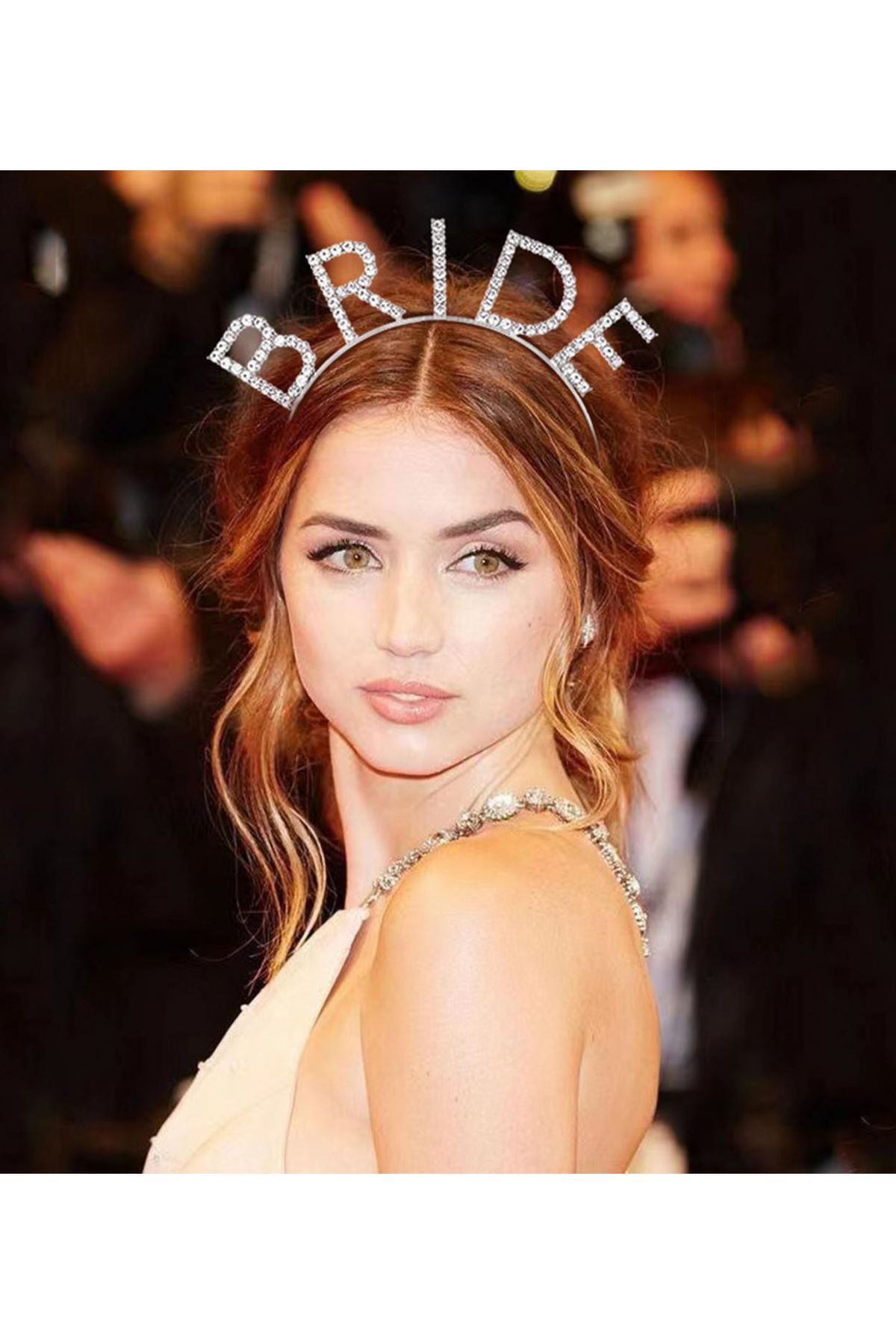 Bekarlığa Veda Kristal Taşlı Gümüş Bride Tacı