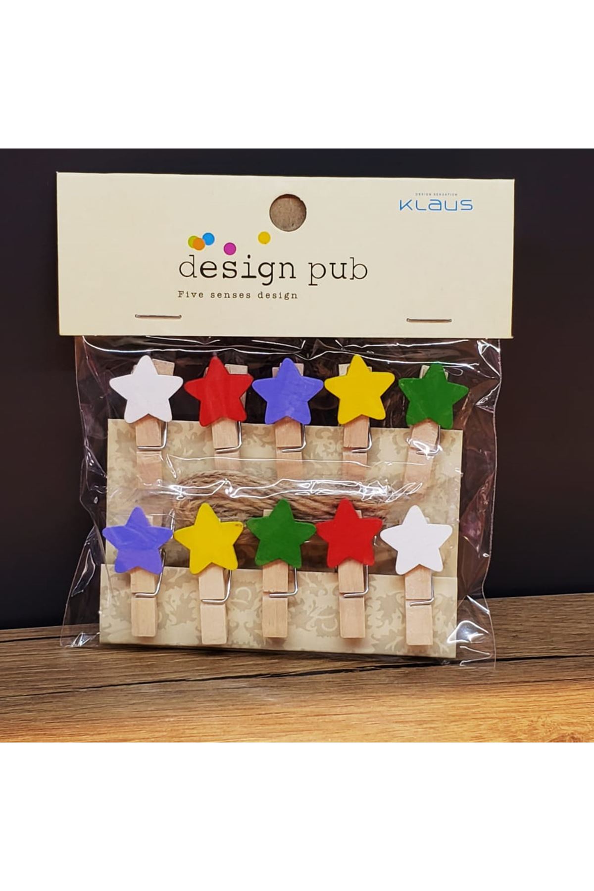 Yıldız Tasarımlı Mini Fotoğraf Mandalları