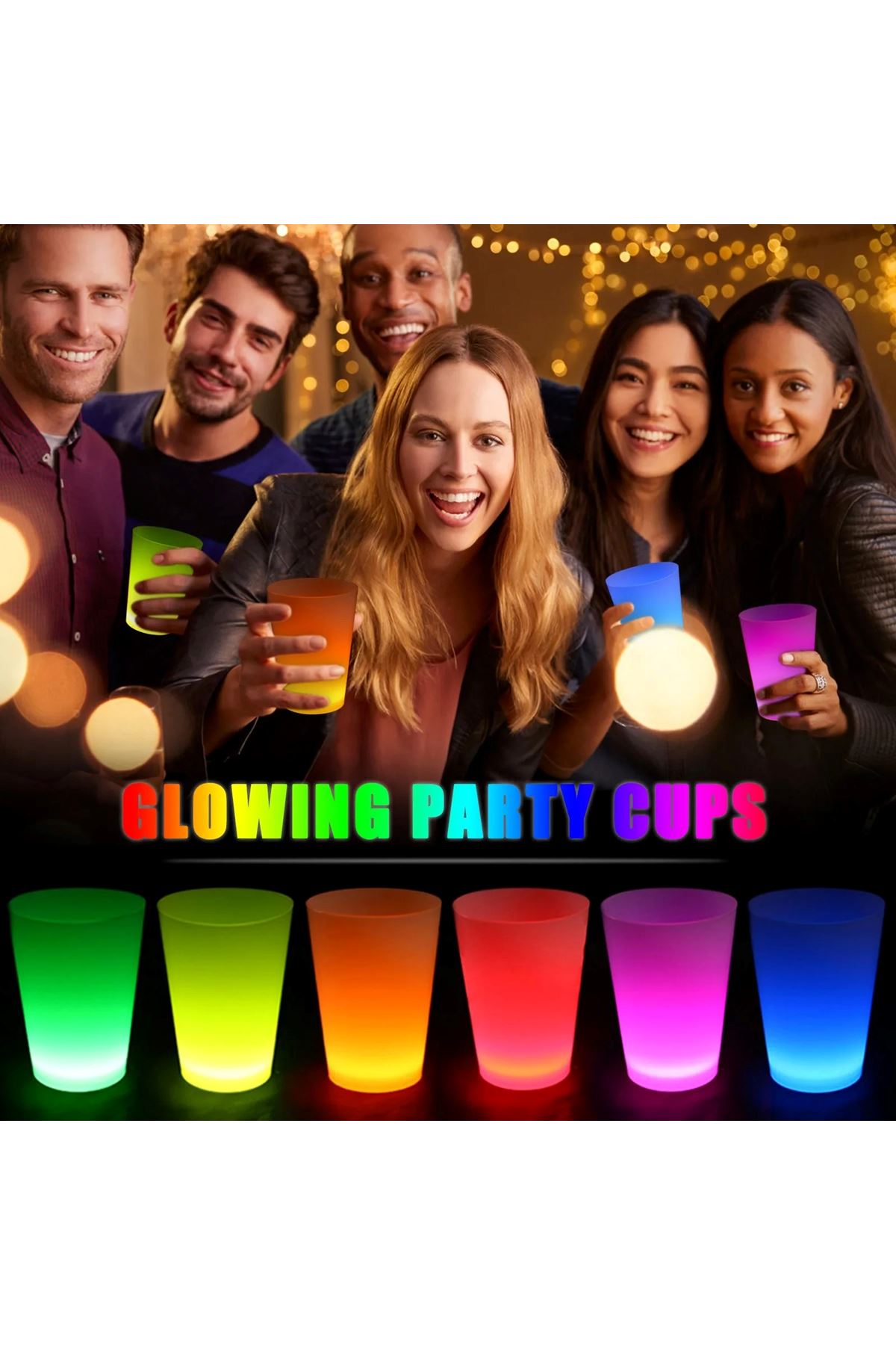 Glow Partisi Bardakları 6 Renk 6 Adet