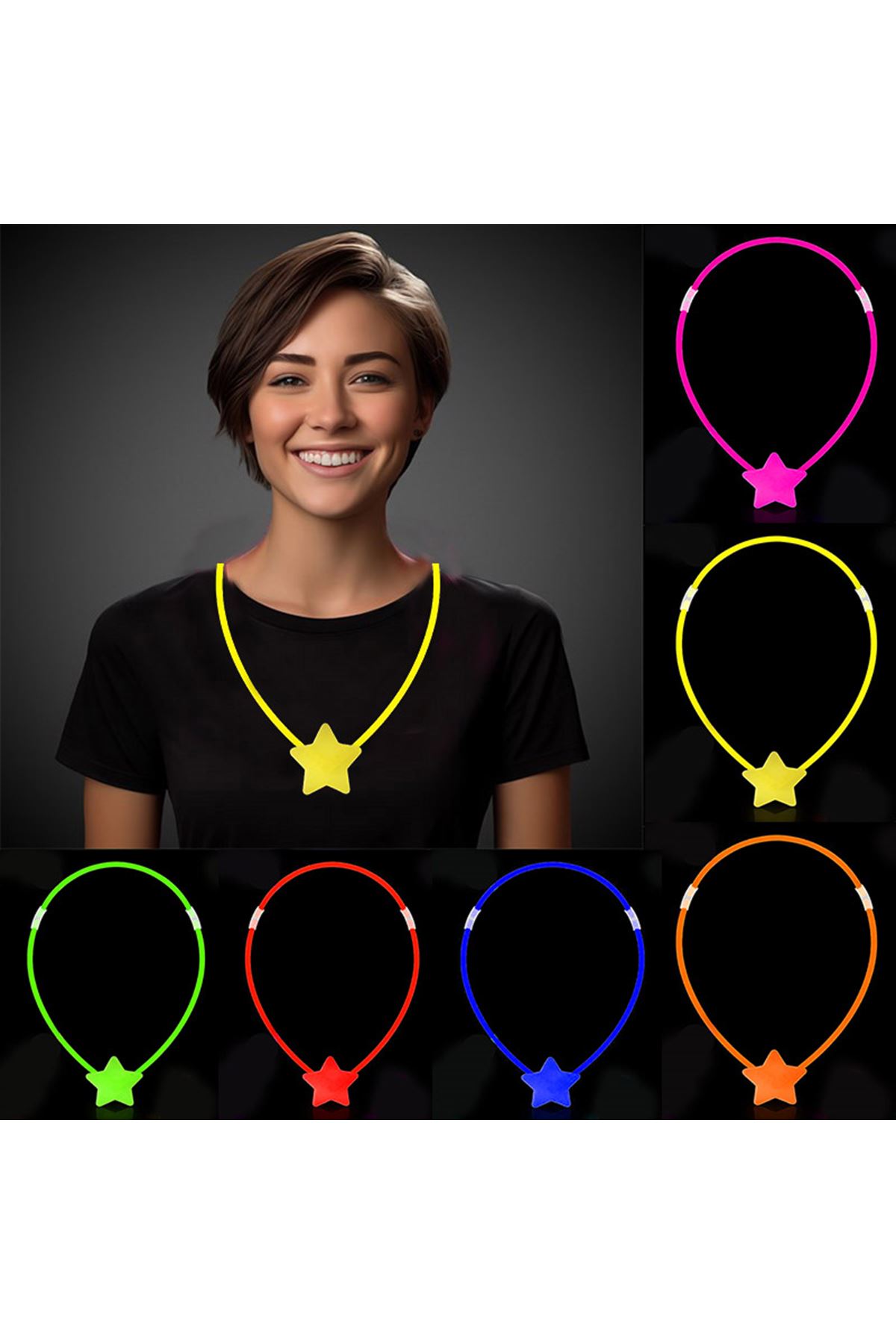 Glow Stick Yıldız Kolye