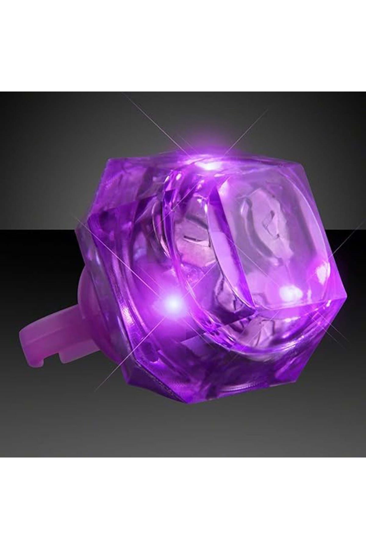 Kristal Tasarımlı Led Işıklı Mor Yüzük