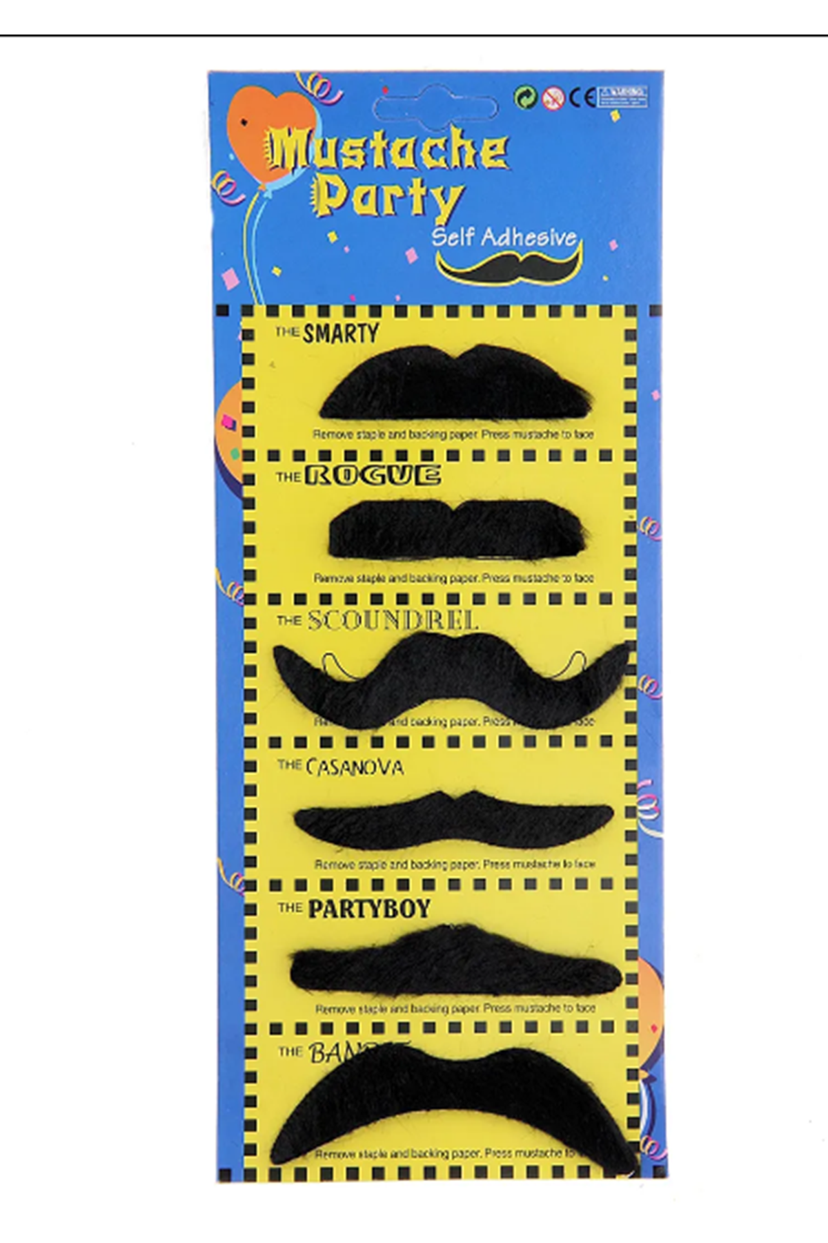 Karnaval Kostüm Partisi Bıyığı 6 Model 6 Adet