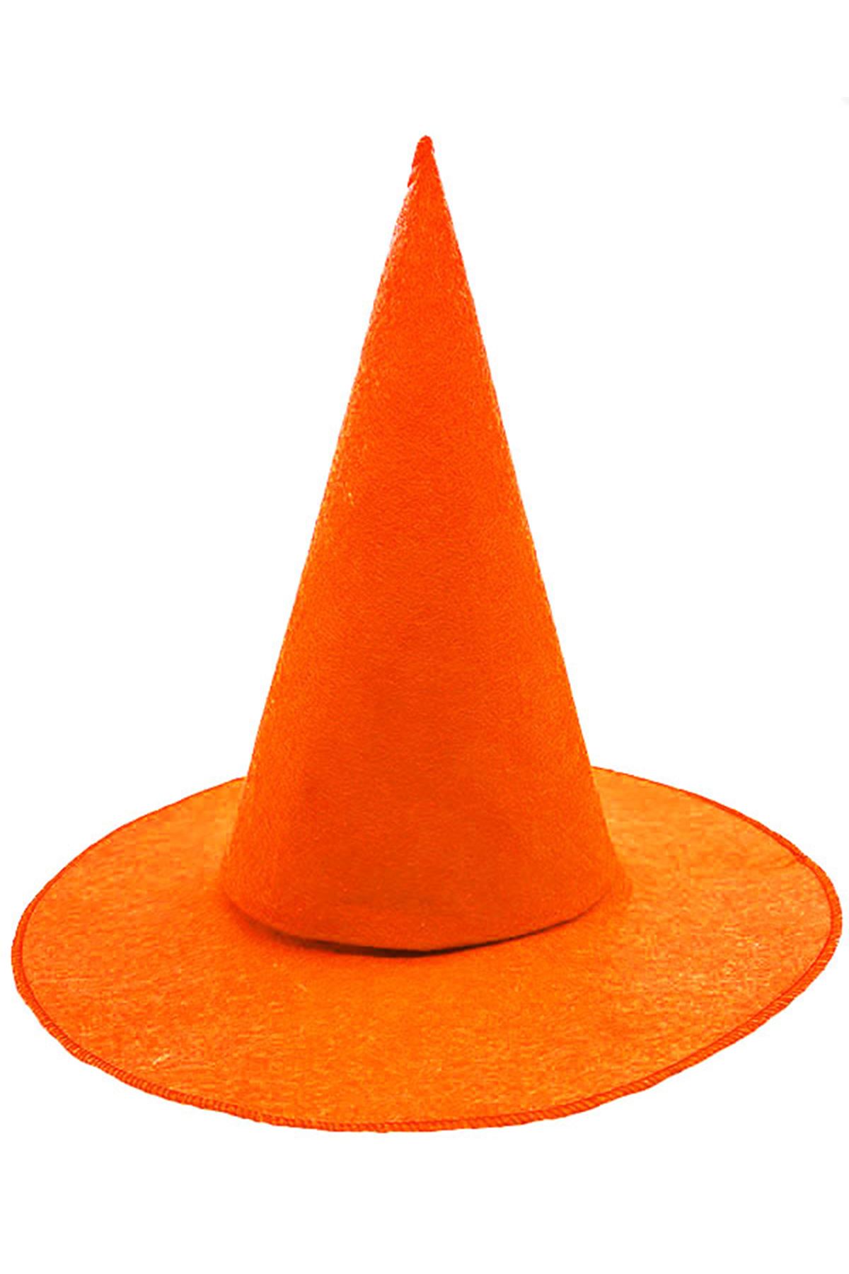 Turuncu Keçe Cadı Şapkası