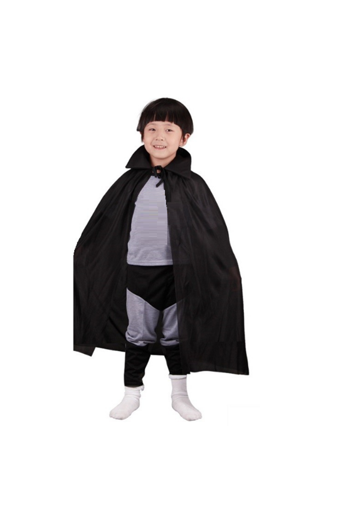 Siyah Renk Yakalı Çocuk Pelerin