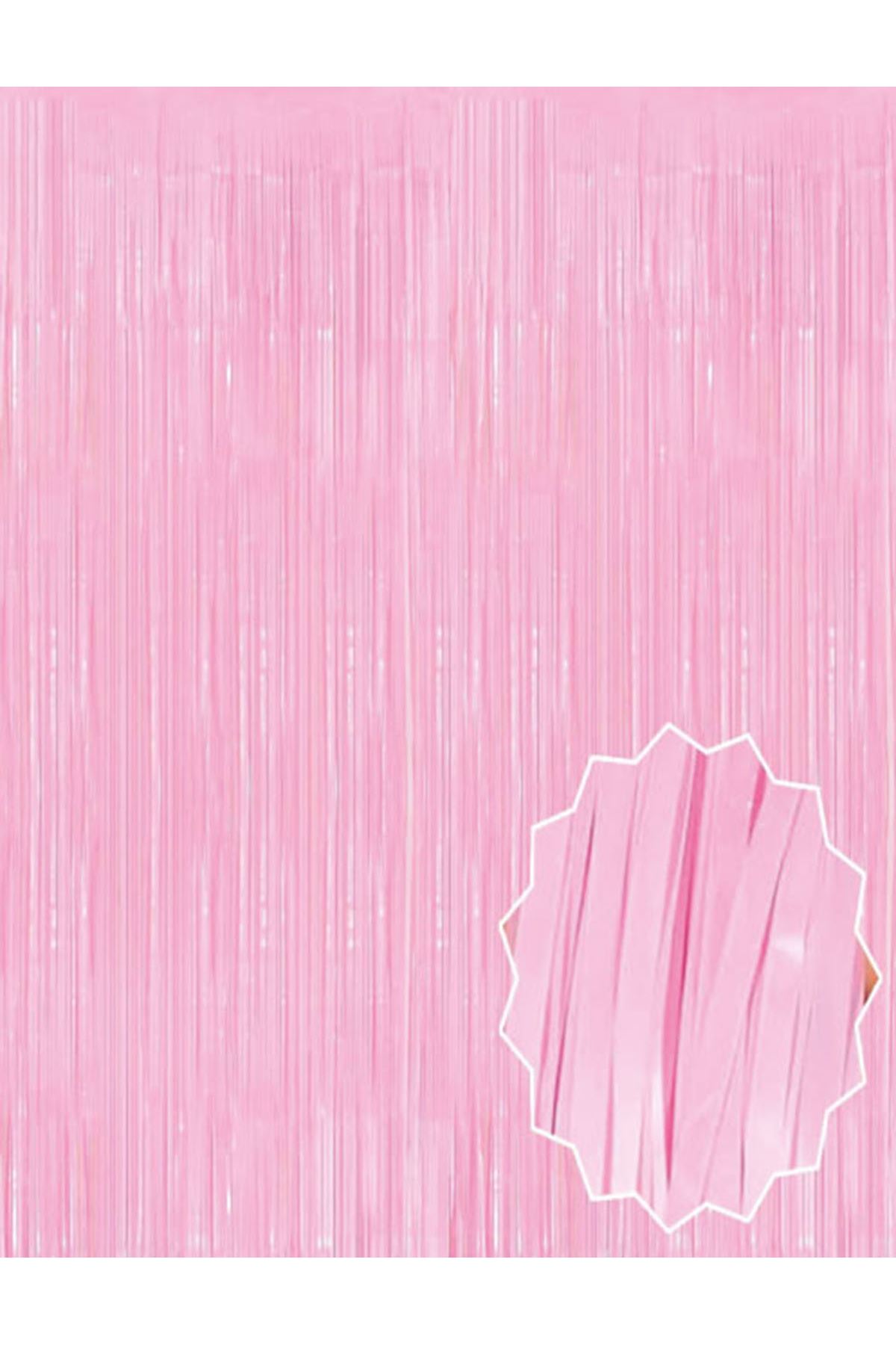 Soft Pembe Püsküllü Kapı Perdesi