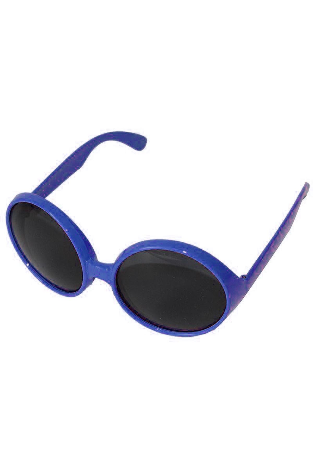 Yuvarlak Yeşilçam 80 li 90 lı Yıllar Parti Gözlüğü Retro Mavi Renk