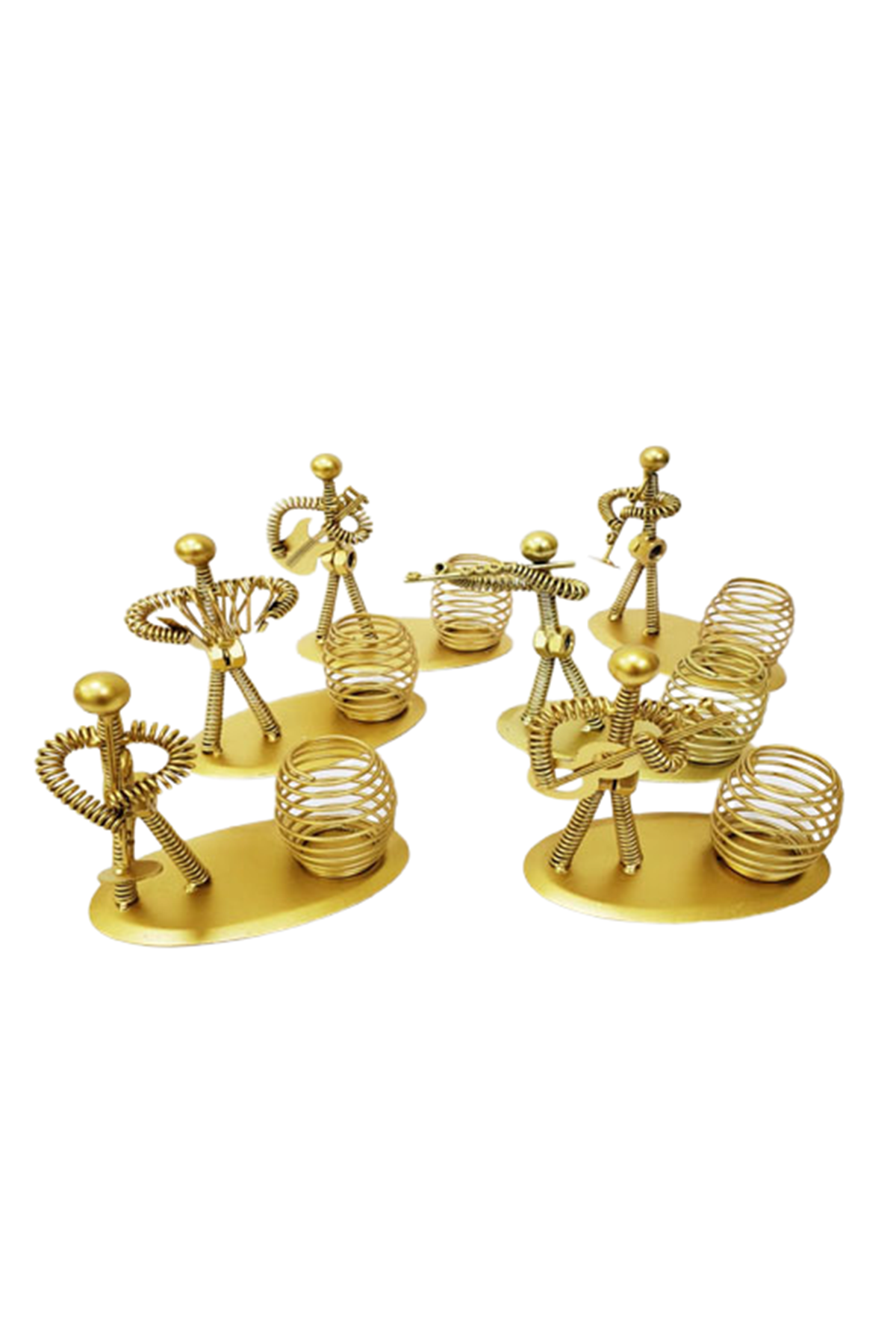 Dekoratif Sarı Metal Adam Müzisyen Kalemlik