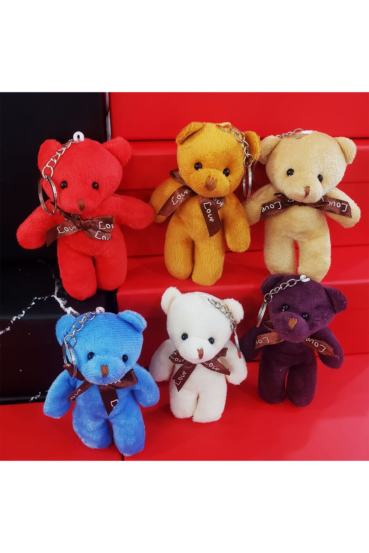 Karışık Renk Ayıcık Anahtarlık