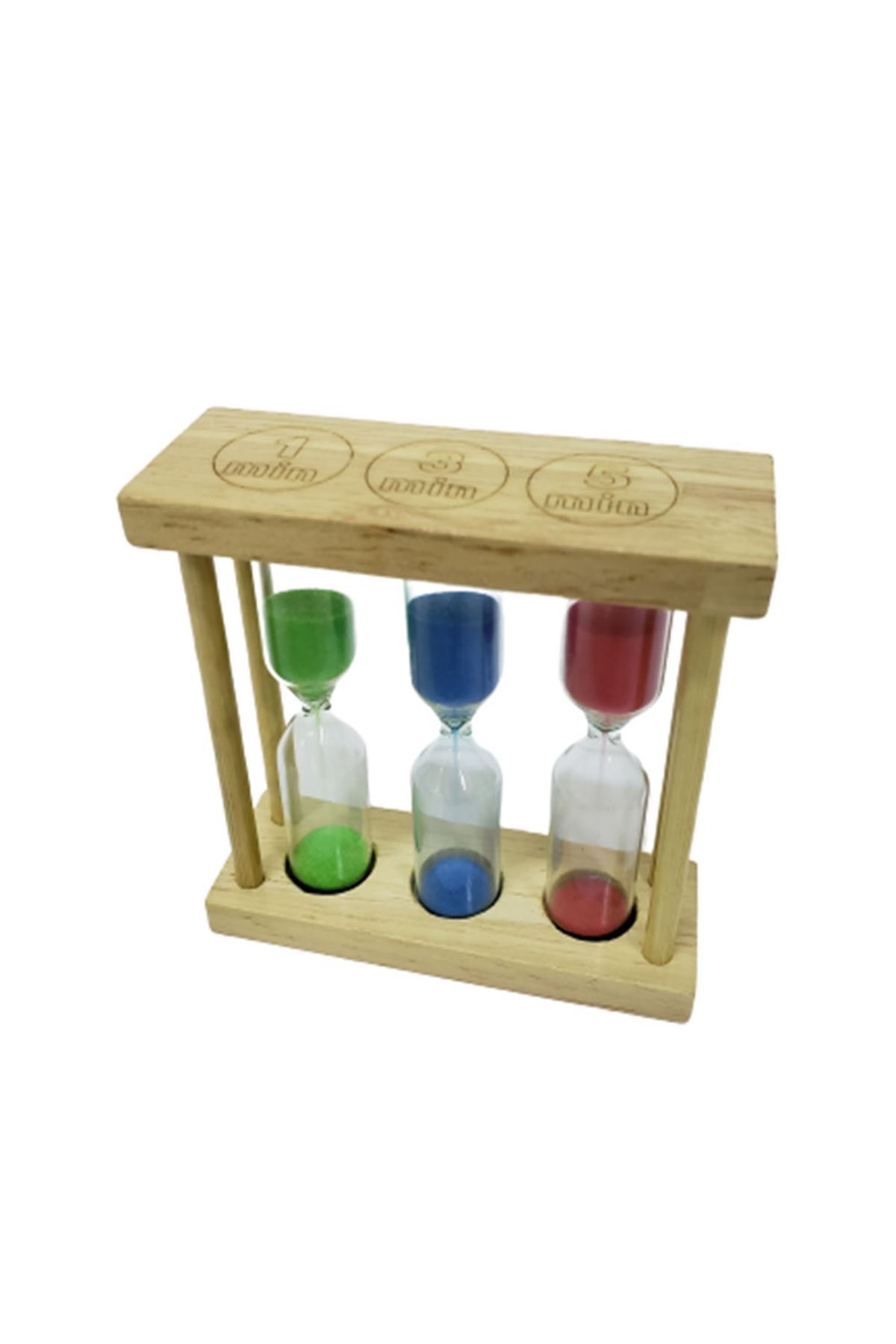 3'lü Ahşap Kum Saati 1-3-5 Dakikalık